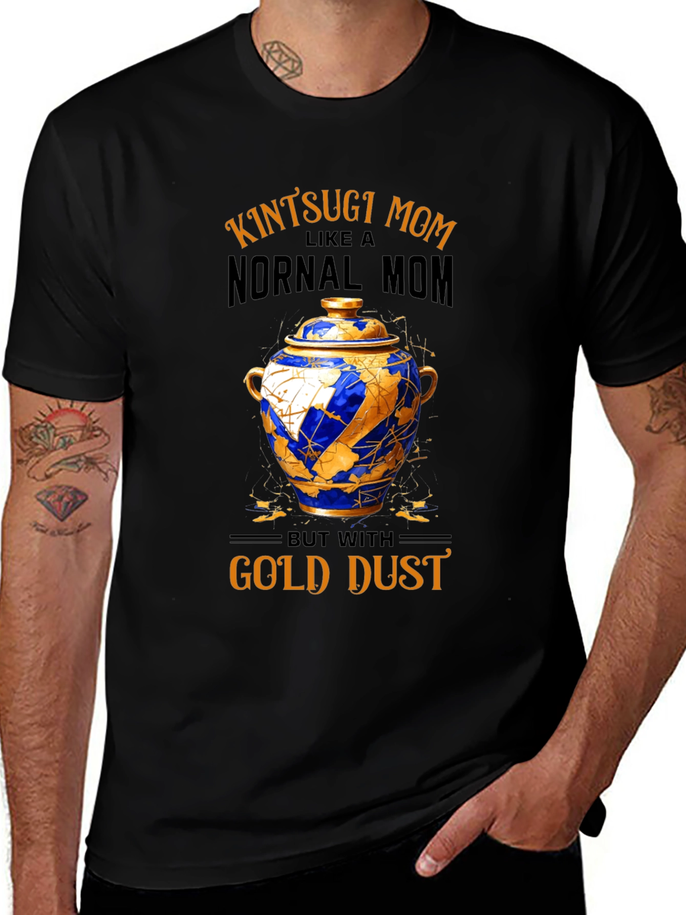 Kintsugi Mom T-Shirt - Gold Dust Design