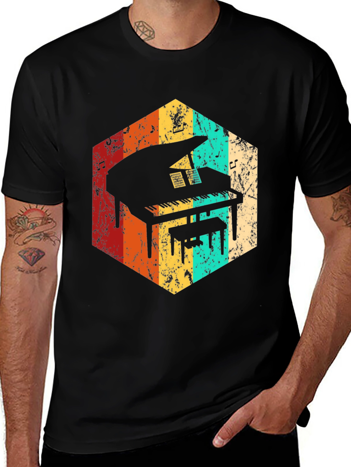 Variant 14 of Vintage Piano T-Shirt - Retro Musical Style