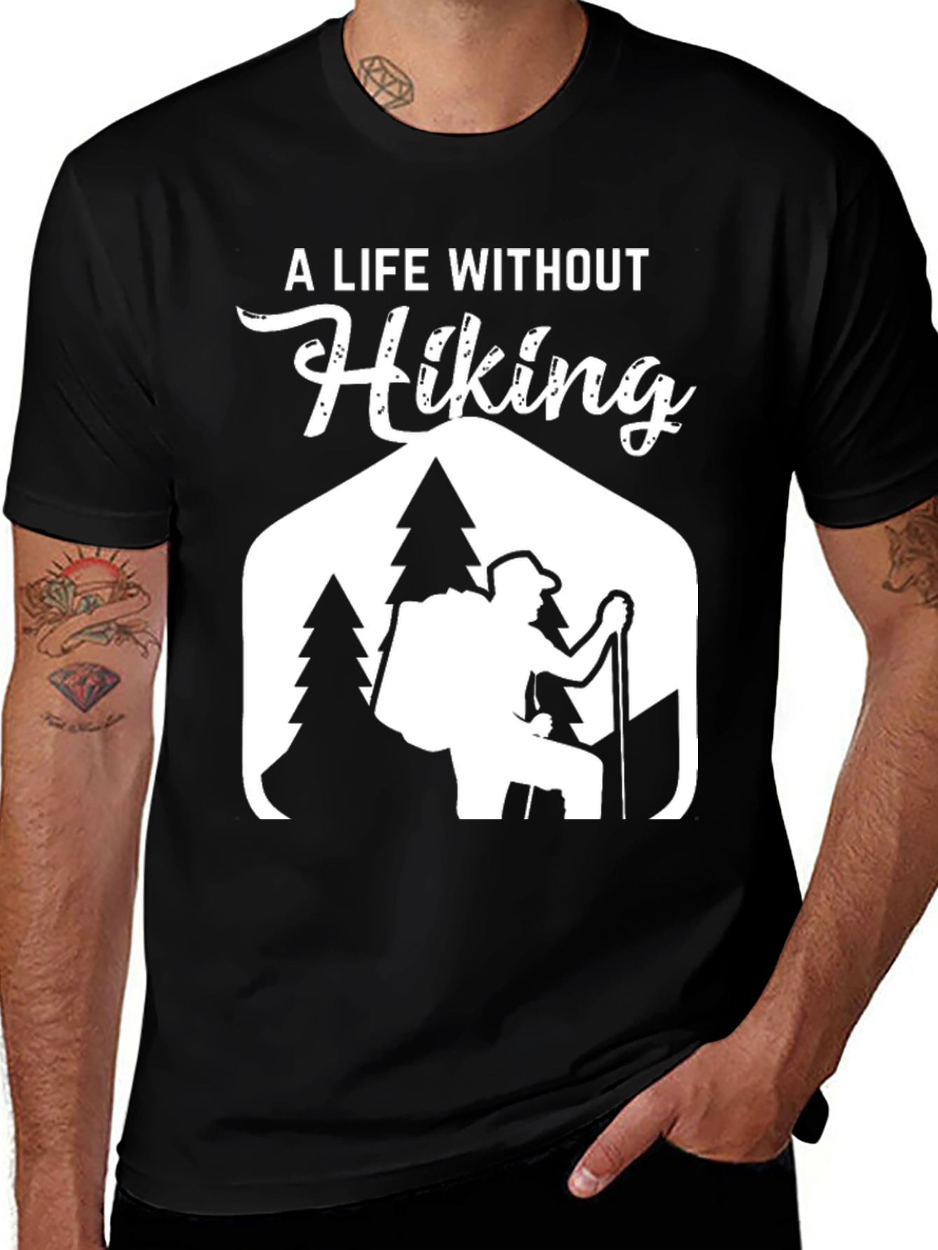 Variant 16 of Hiking T-Shirt - A Life Without Hiking Graphic Tee