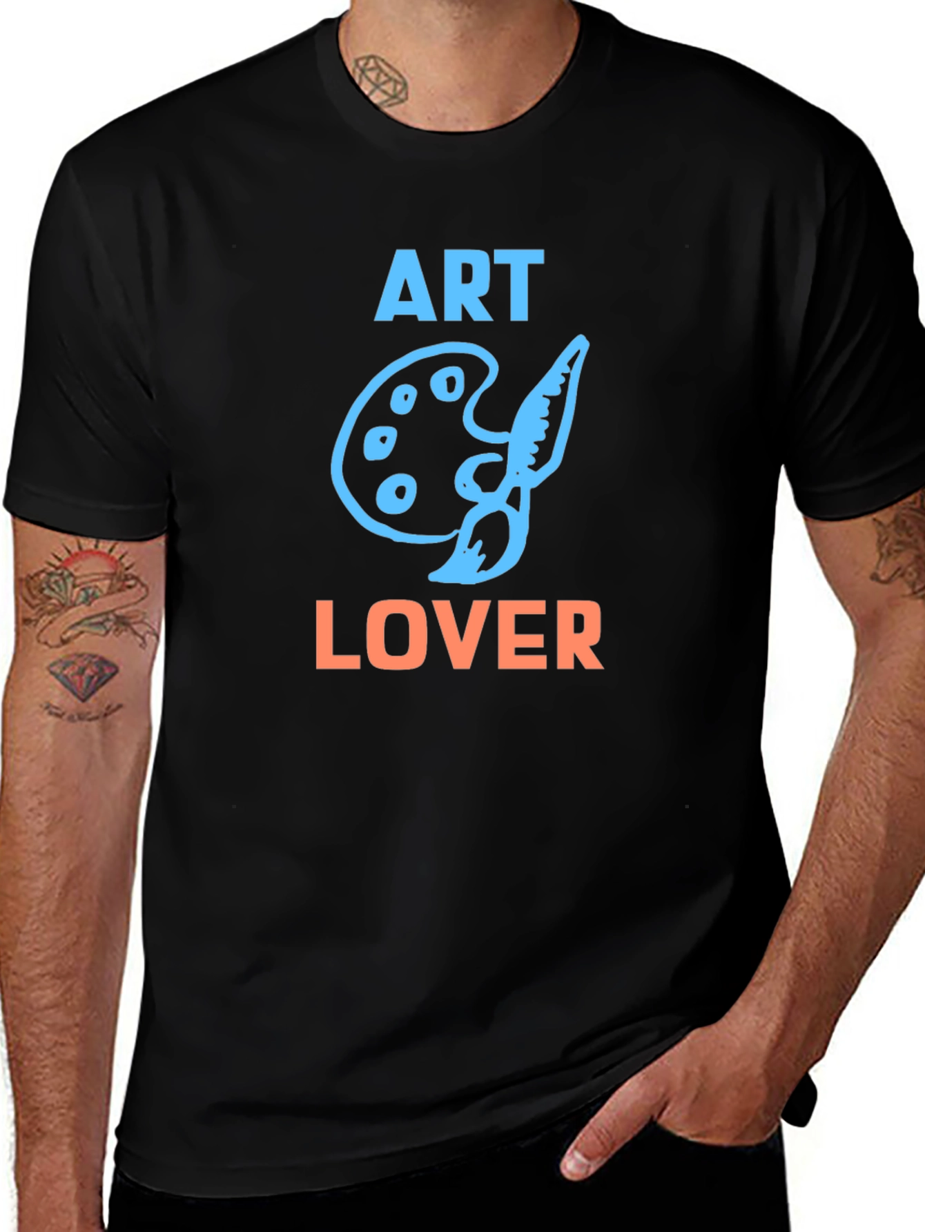 Variant 17 of Art Lover Black T-Shirt with Palette Design