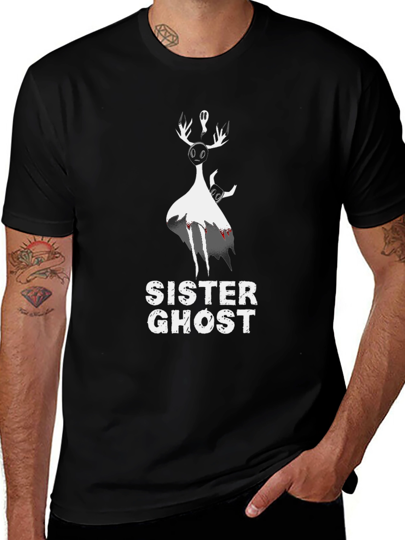 Variant 14 of Sister Ghost Graphic Tee - Spooky Design