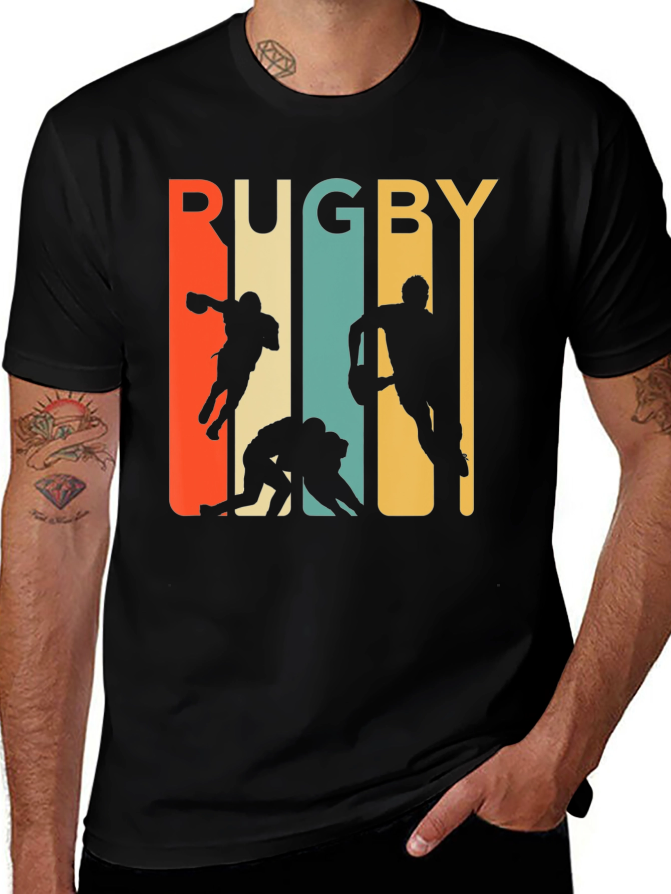 Variant 11 of Retro Rugby Graphic T-Shirt - Vintage Style