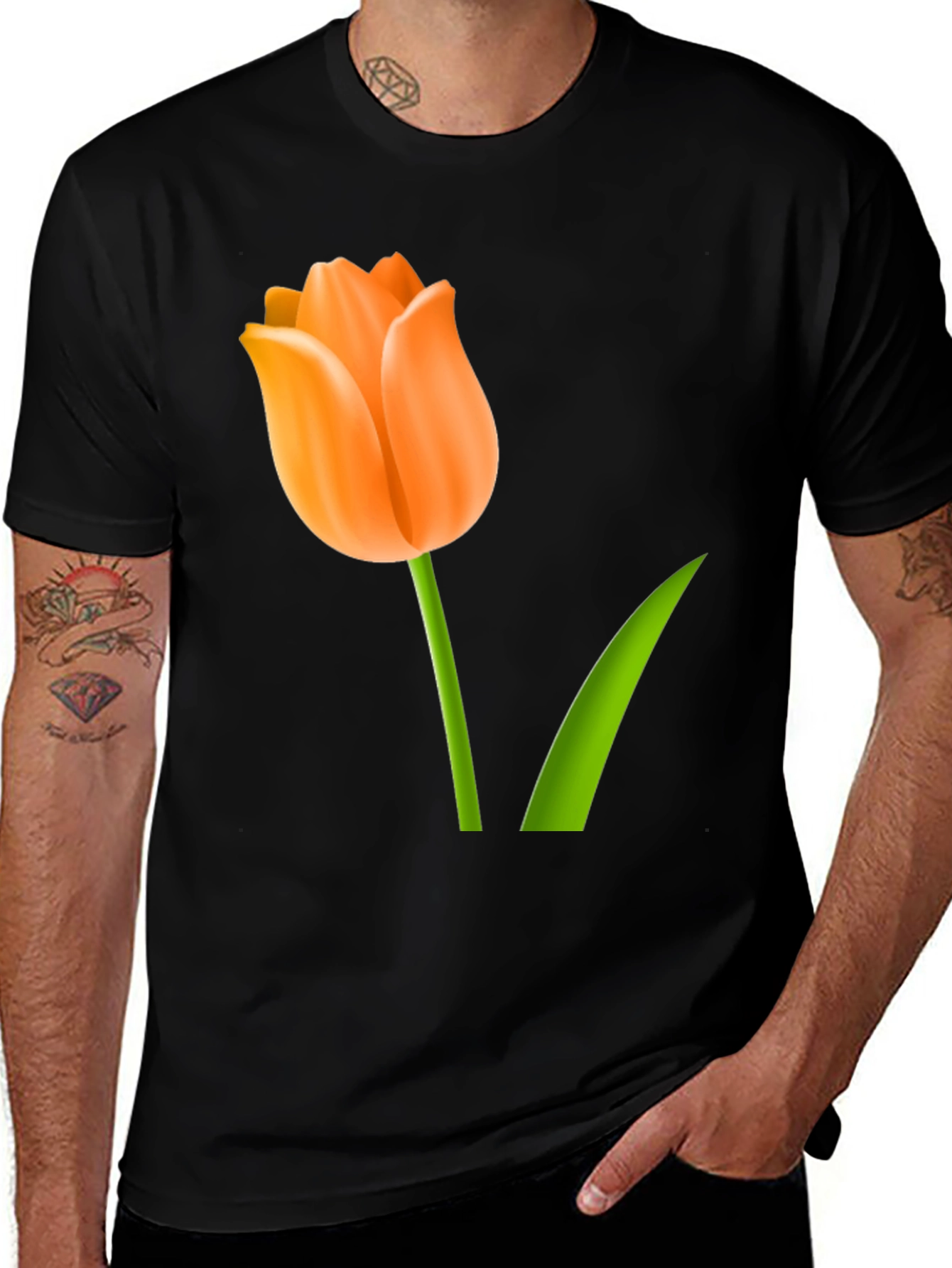 Variant 24 of Tulip Graphic Print T-Shirt - Black