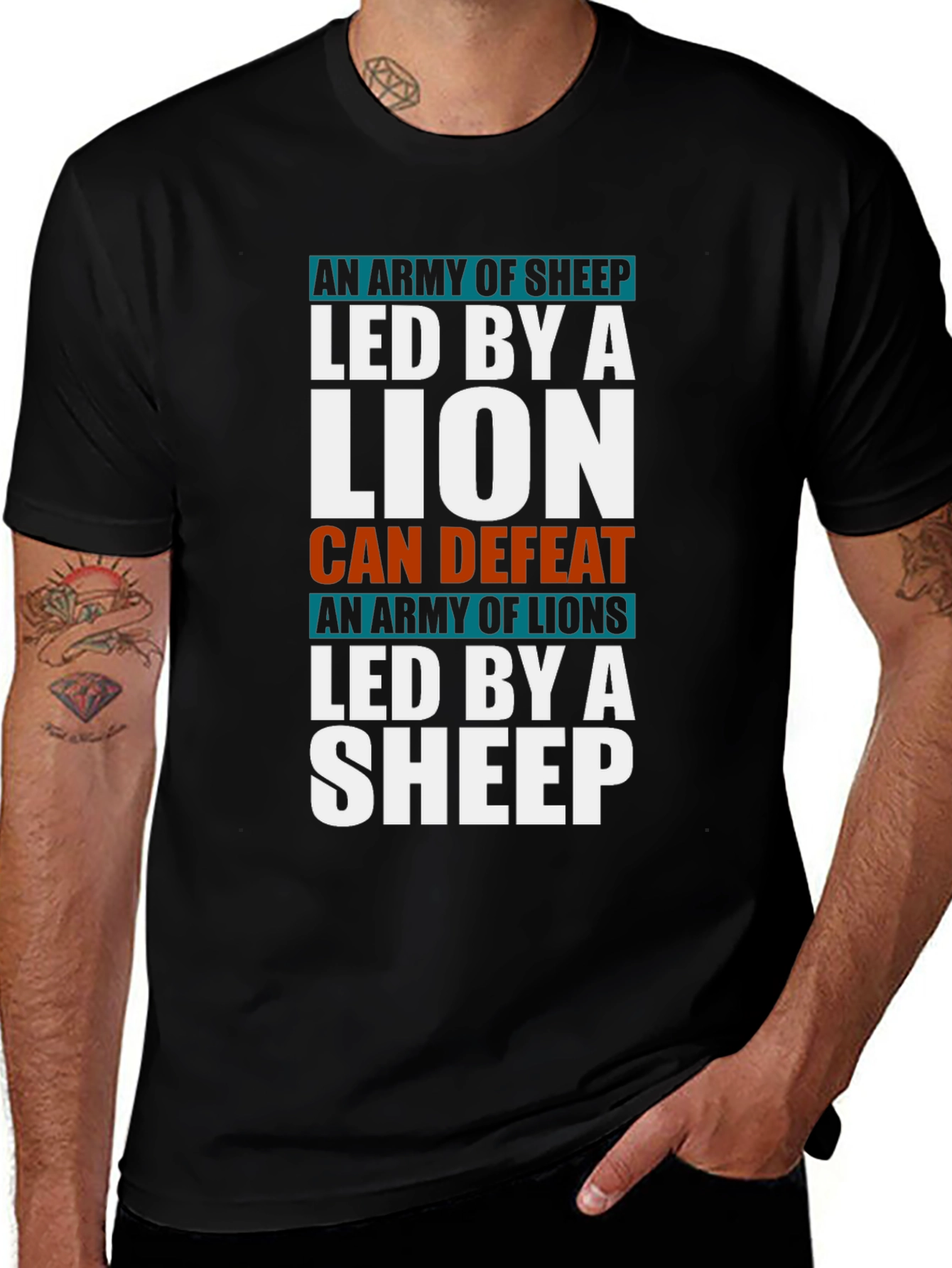 Variant 28 of Lion and Sheep T-Shirt - Leadership & Strength