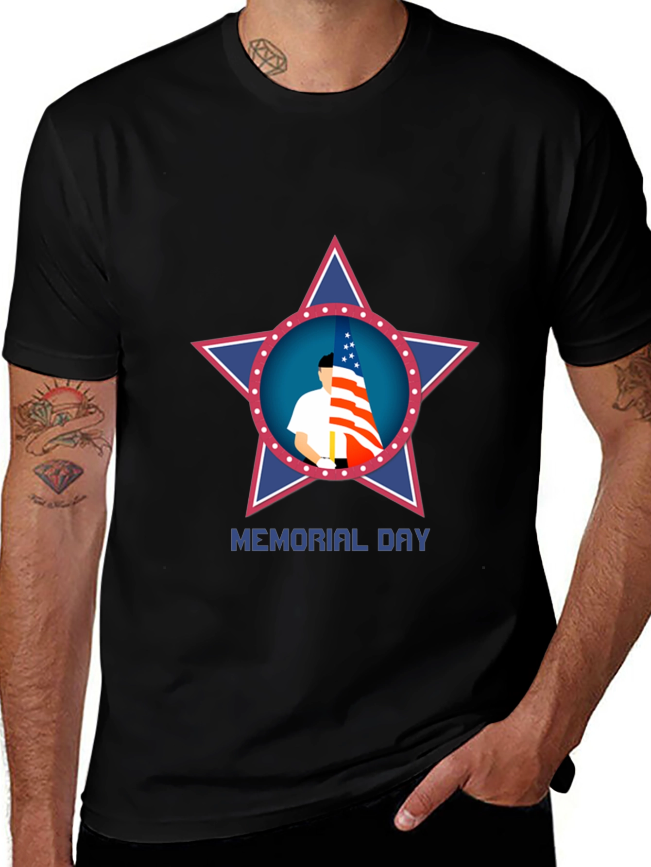 Variant 6 of Memorial Day Patriotic Star T-Shirt