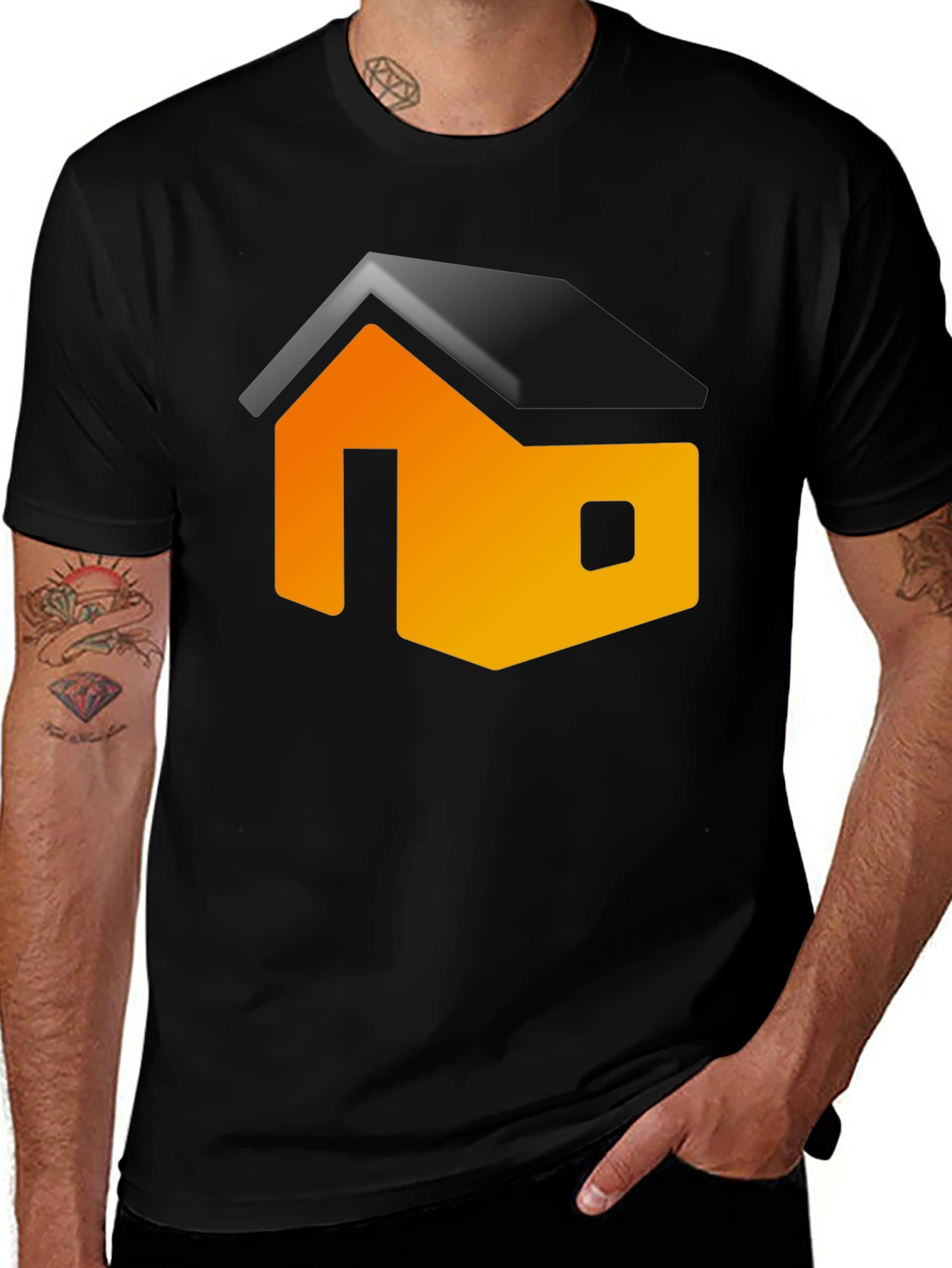 Modern House Graphic Black Tee