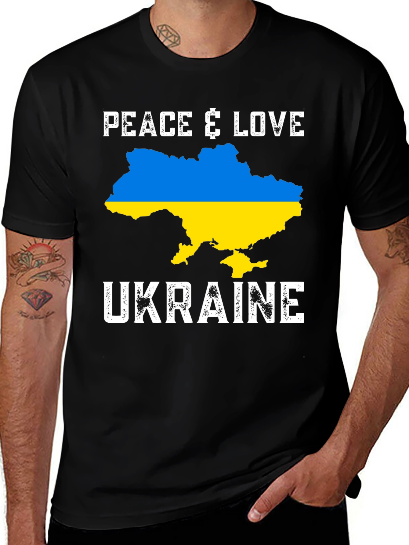 Ukraine Peace & Love Map T-Shirt