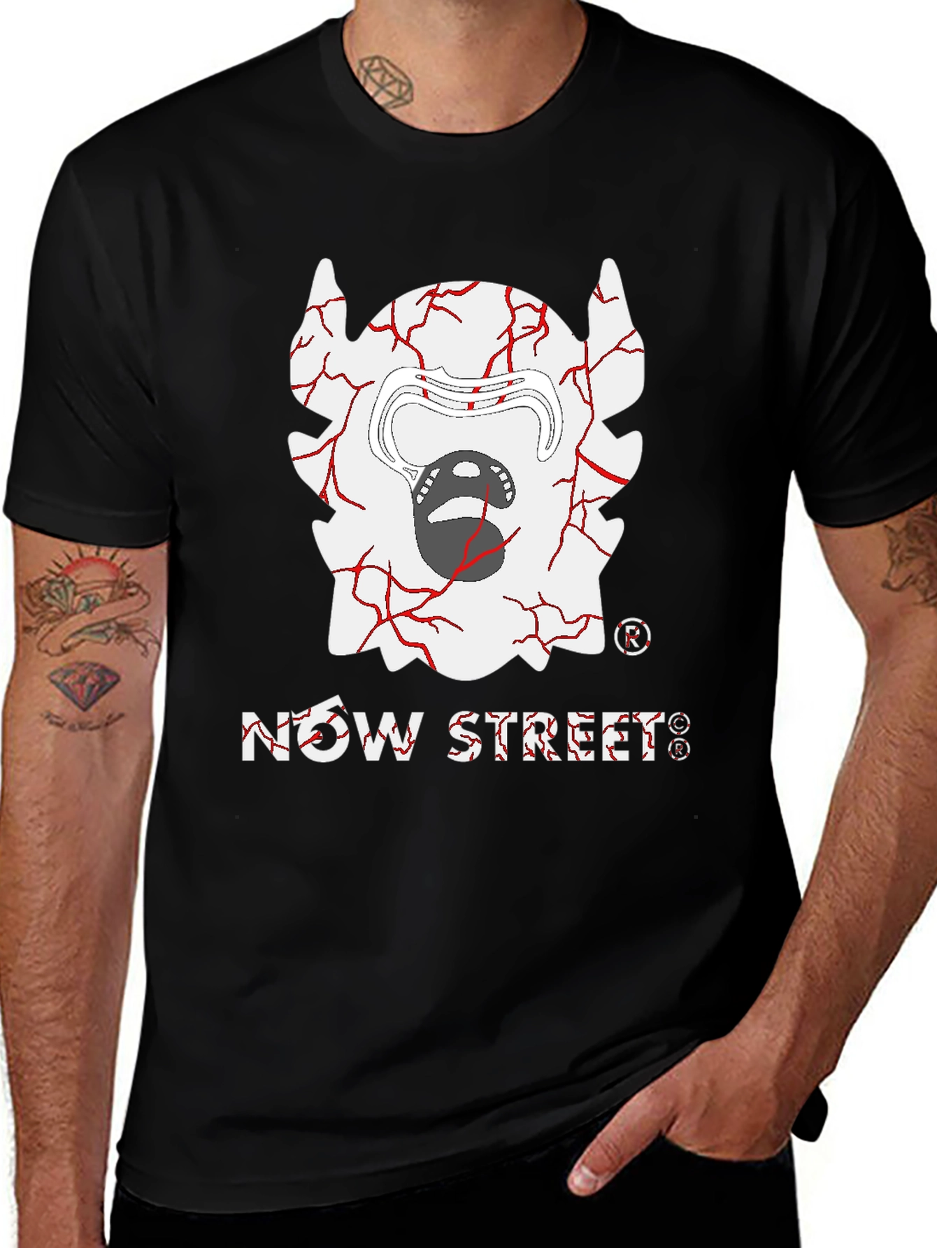 Variant 4 of Now Street Graphic Print Black T-Shirt