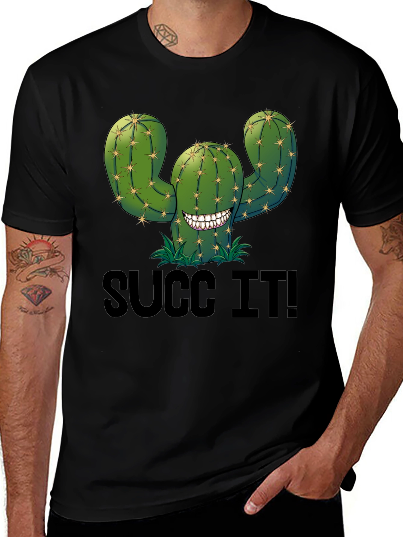 Variant 29 of Succ It! Cactus Graphic T-Shirt - Humor Tee