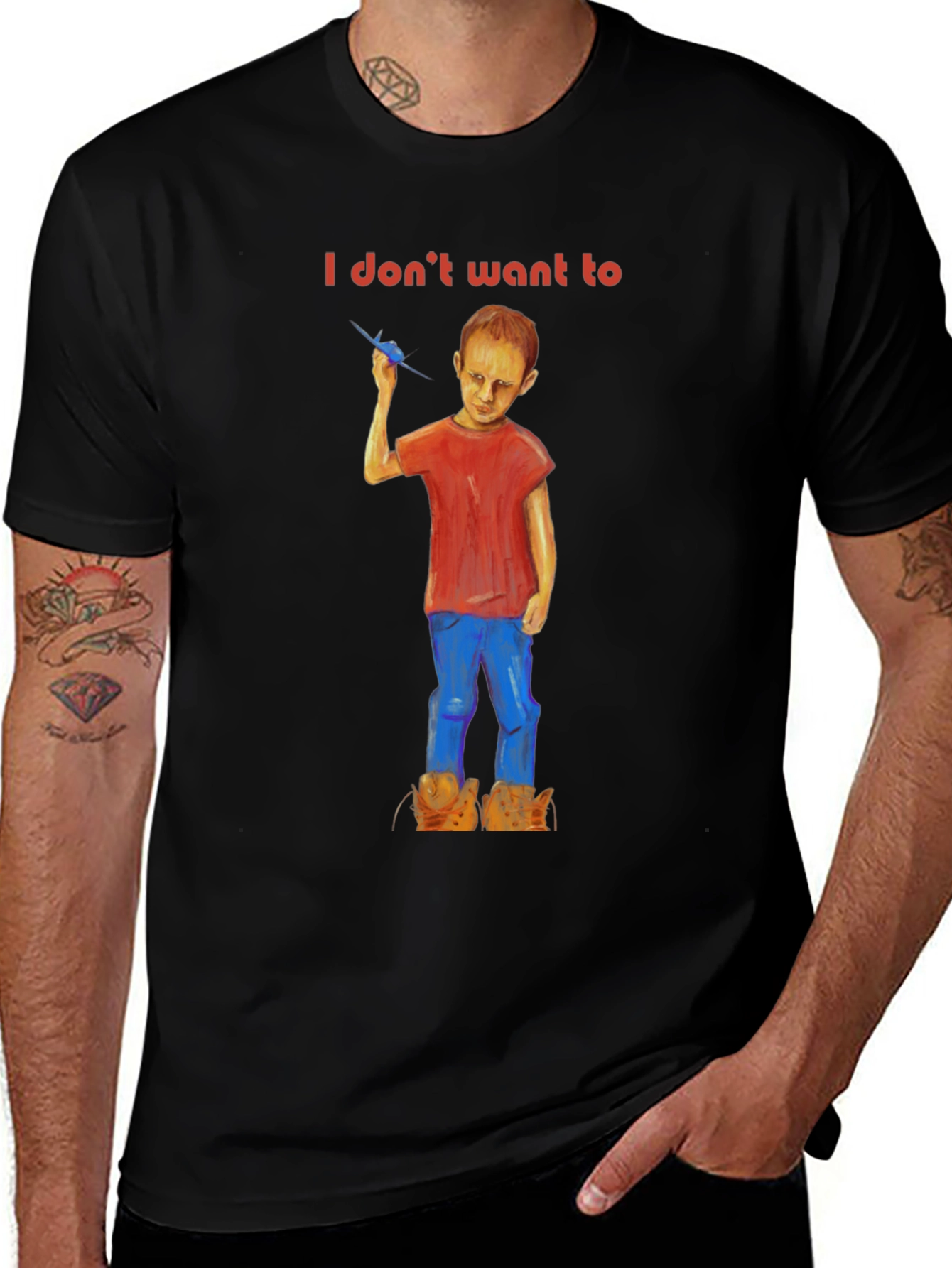 Variant 5 of Unique Graphic T-Shirt - "I Don't Want To" Design