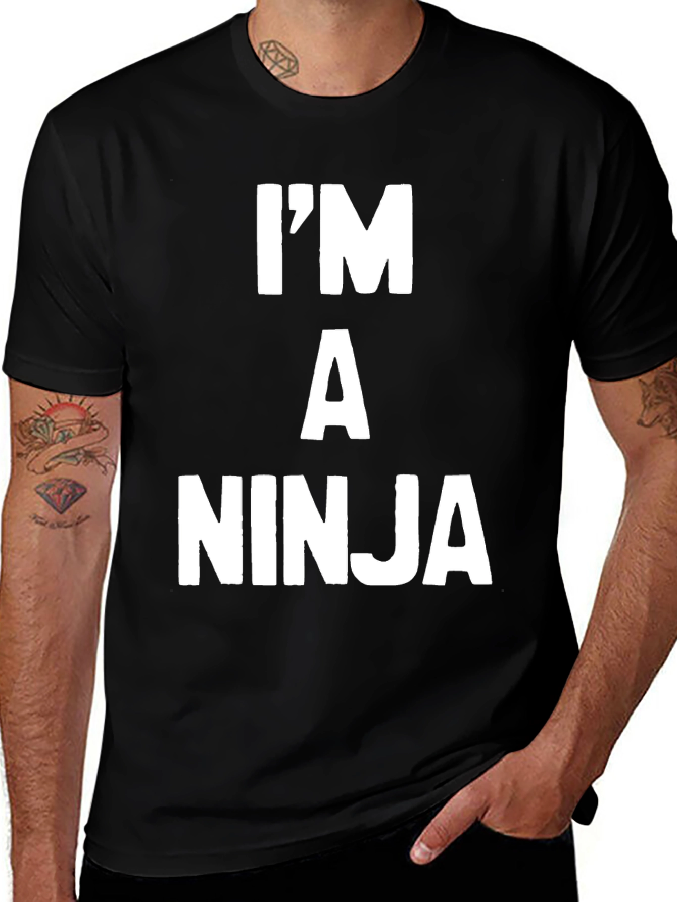 Variant 17 of I'm A Ninja Graphic T-Shirt - Black