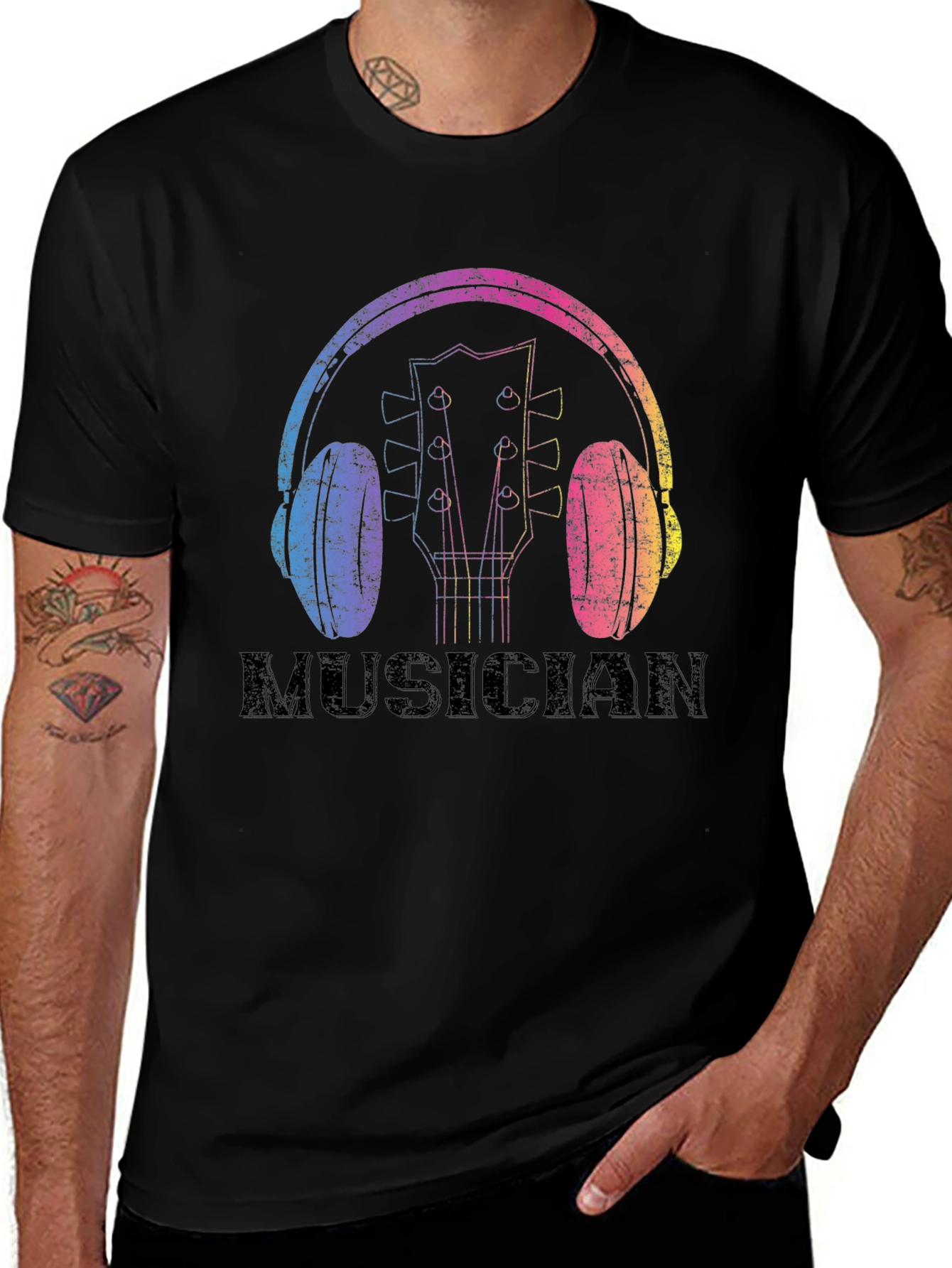 Variant 13 of Musician Graphic Tee - Guitar & Headphones