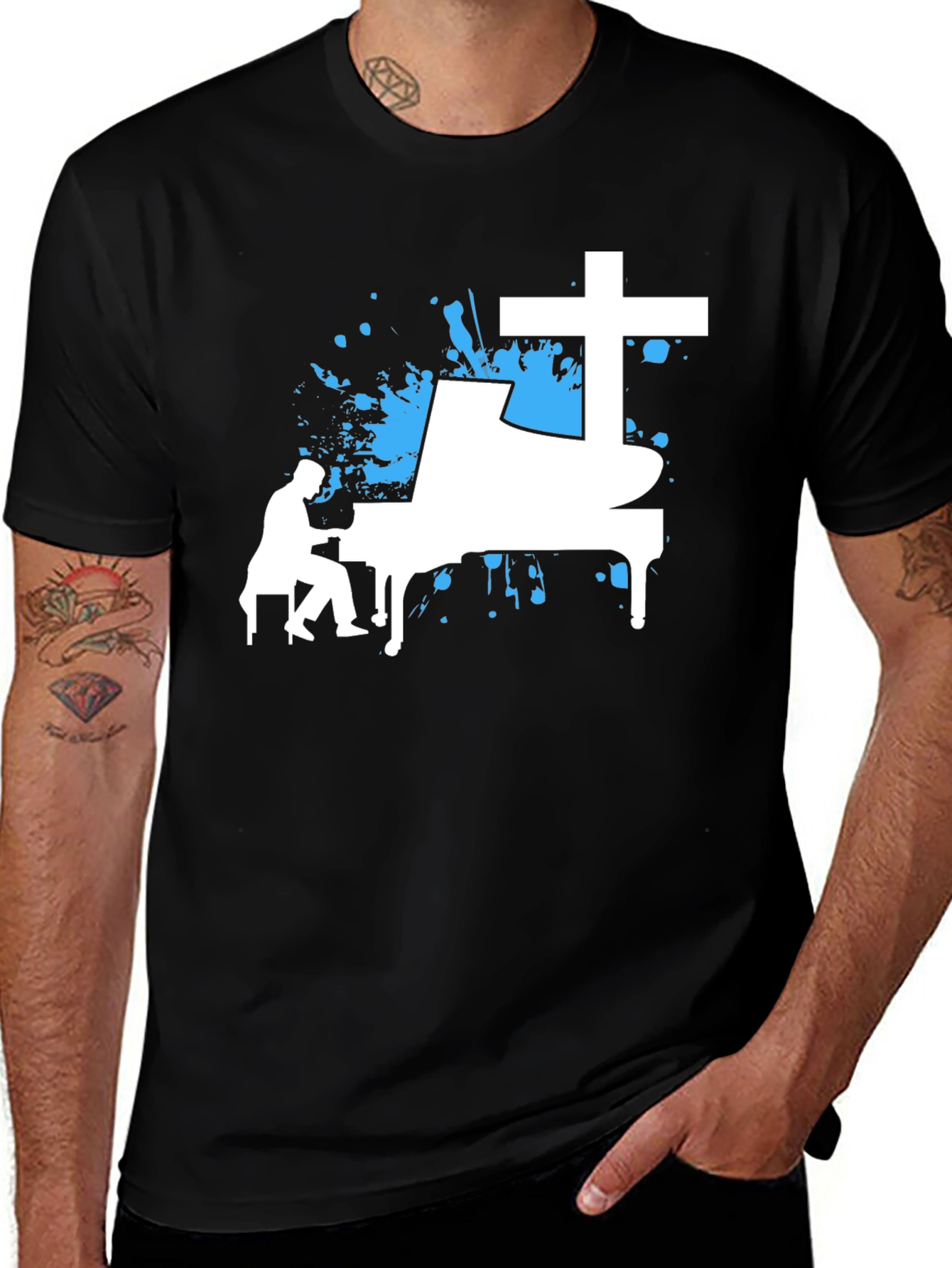 Variant 5 of Piano Cross Graphic Tee
