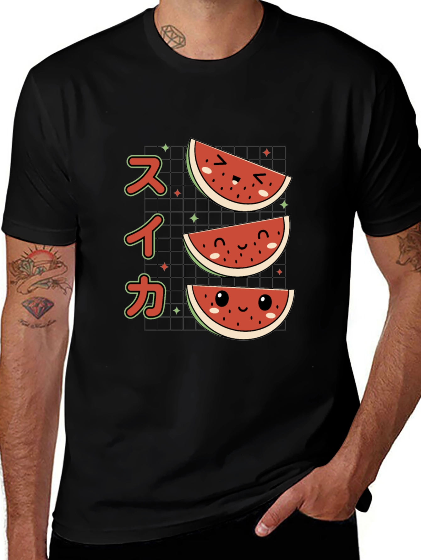 Kawaii Watermelon Japanese Graphic T-Shirt