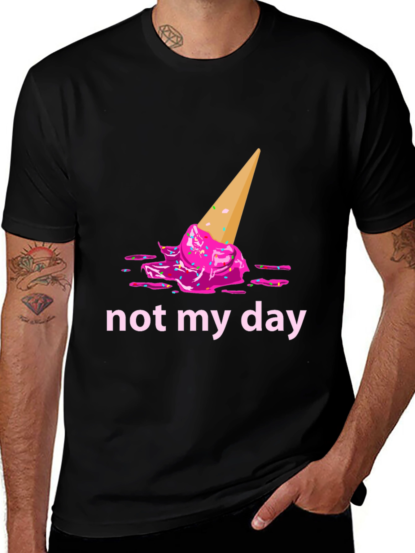 Variant 4 of Funny "Not My Day" Ice Cream Graphic Tee