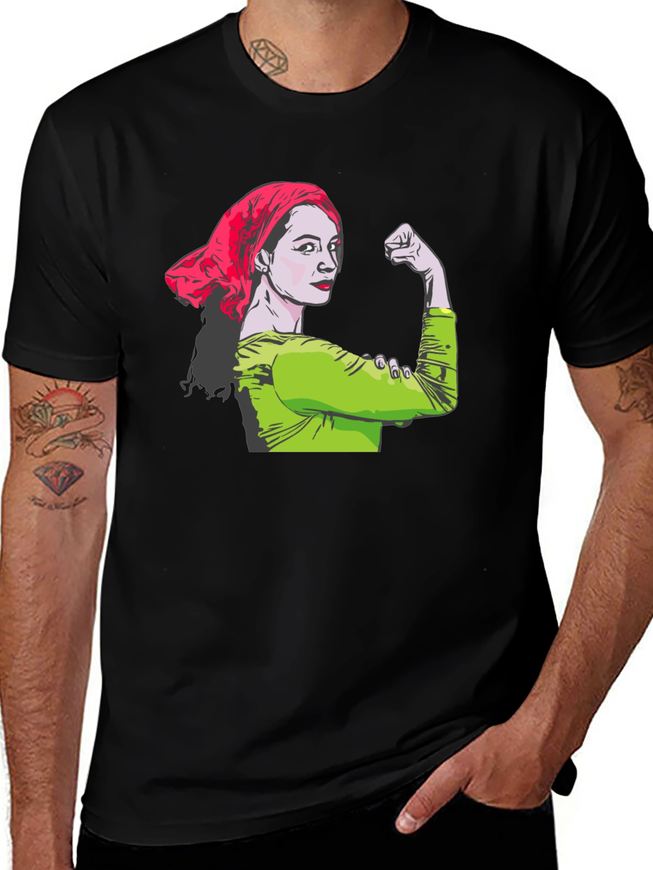 Feminist Rosie the Riveter T-Shirt - Black