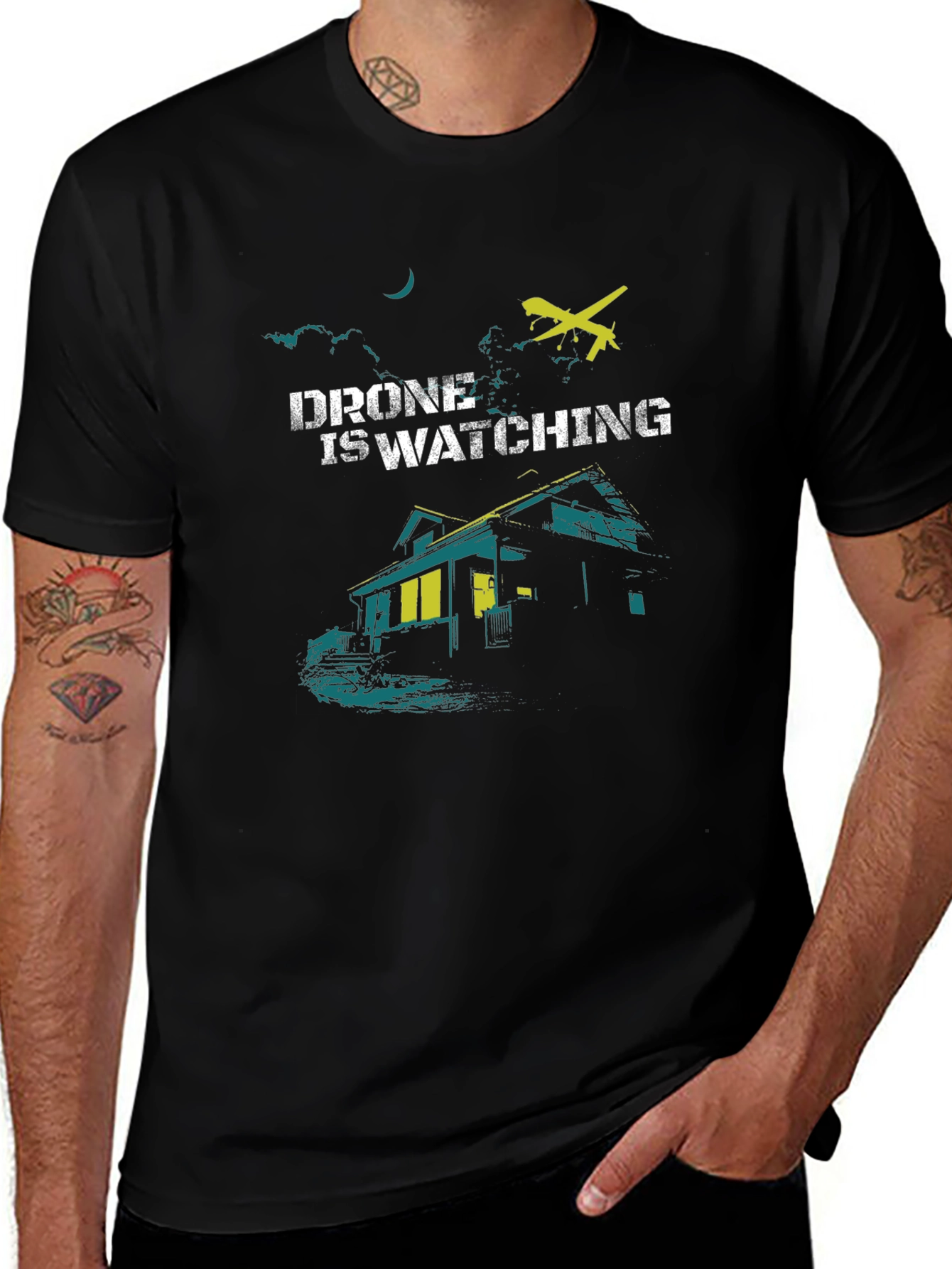 Variant 23 of Drone Is Watching Graphic Tee