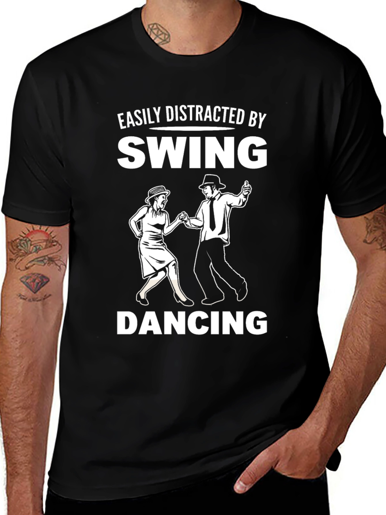 Variant 26 of Swing Dancing T-Shirt - Easily Distracted By