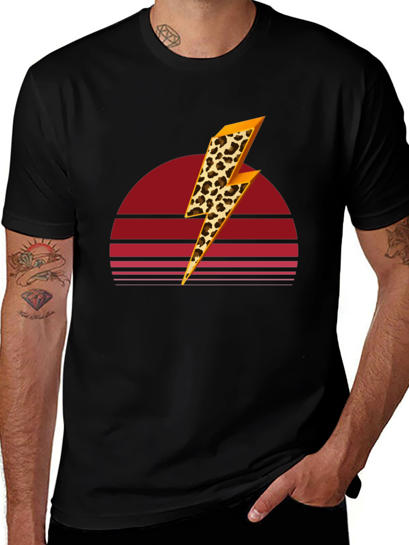 Variant 20 of Retro Leopard Lightning Bolt T-Shirt