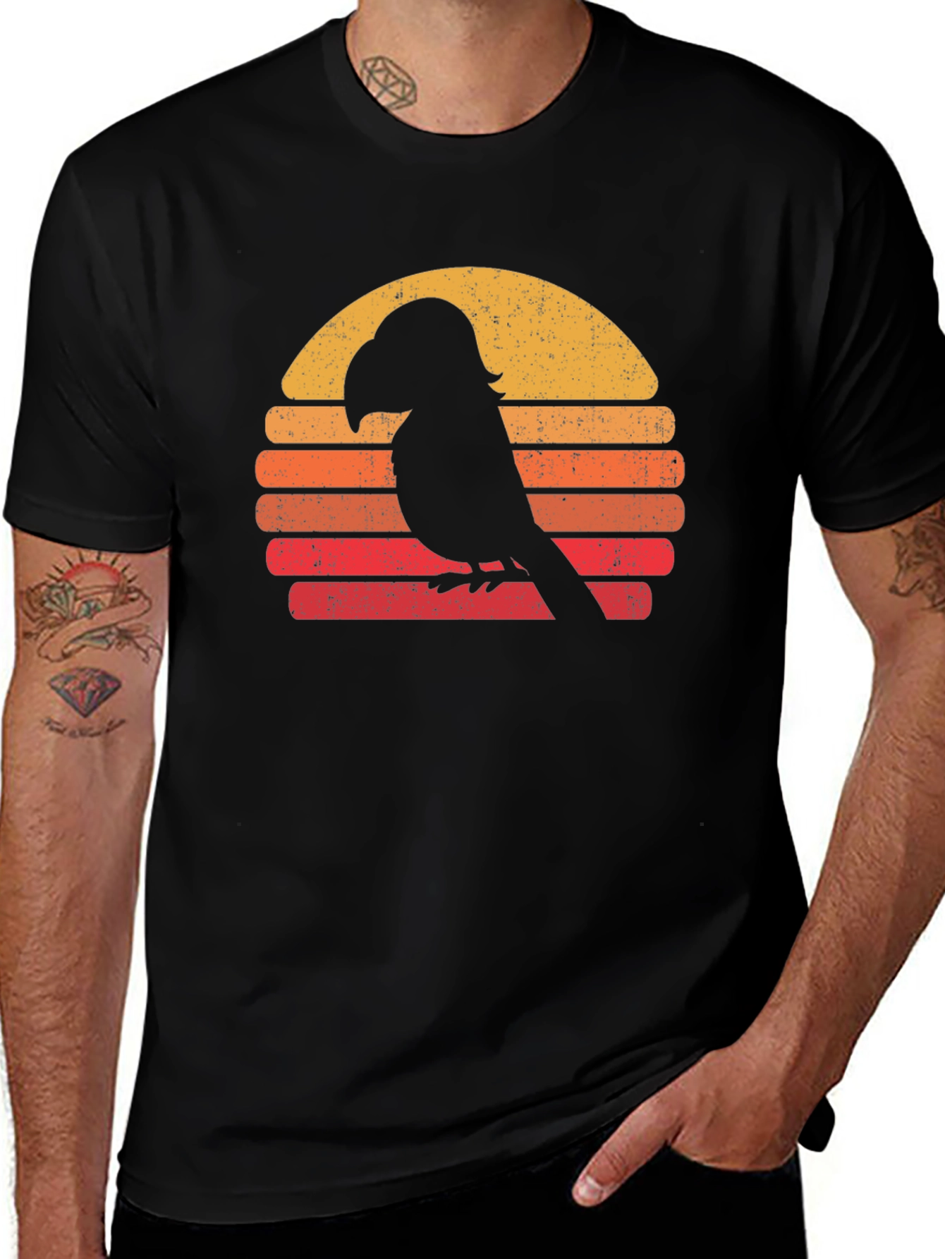 Variant 30 of Retro Parrot Sunset Graphic T-Shirt