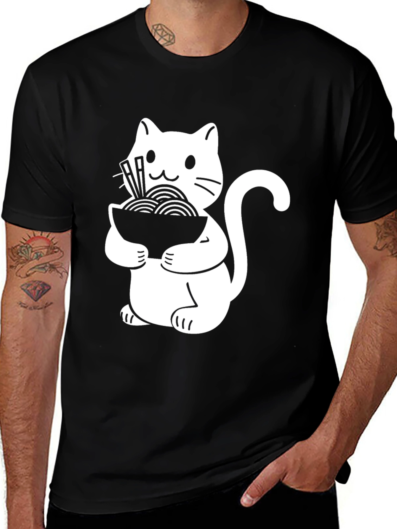 Variant 6 of Ramen Cat T-Shirt - Cute Anime Style