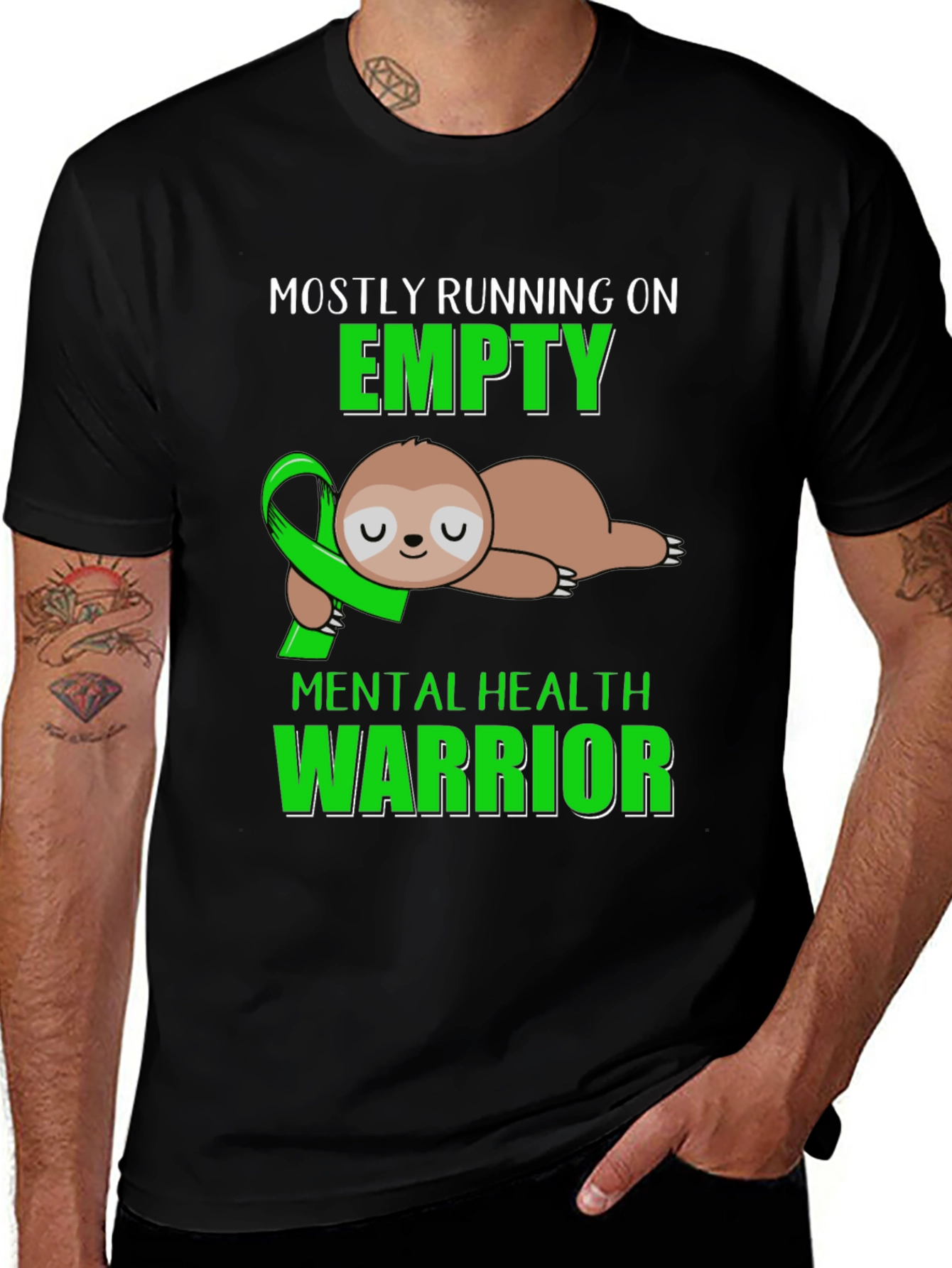 Variant 26 of Mental Health Warrior Sloth T-Shirt