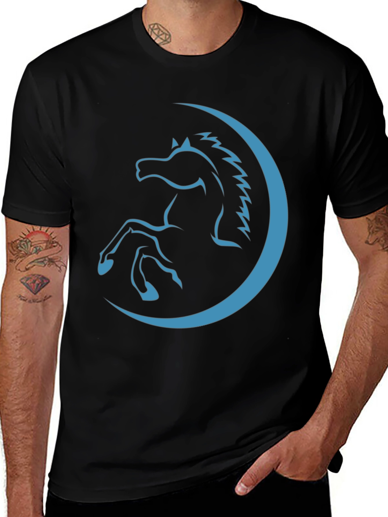 Variant 23 of Black Horse Crescent Graphic Tee