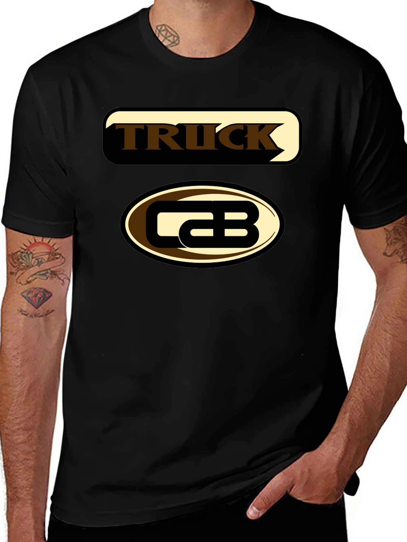 Variant 28 of Truck Cab Graphic Tee - Black