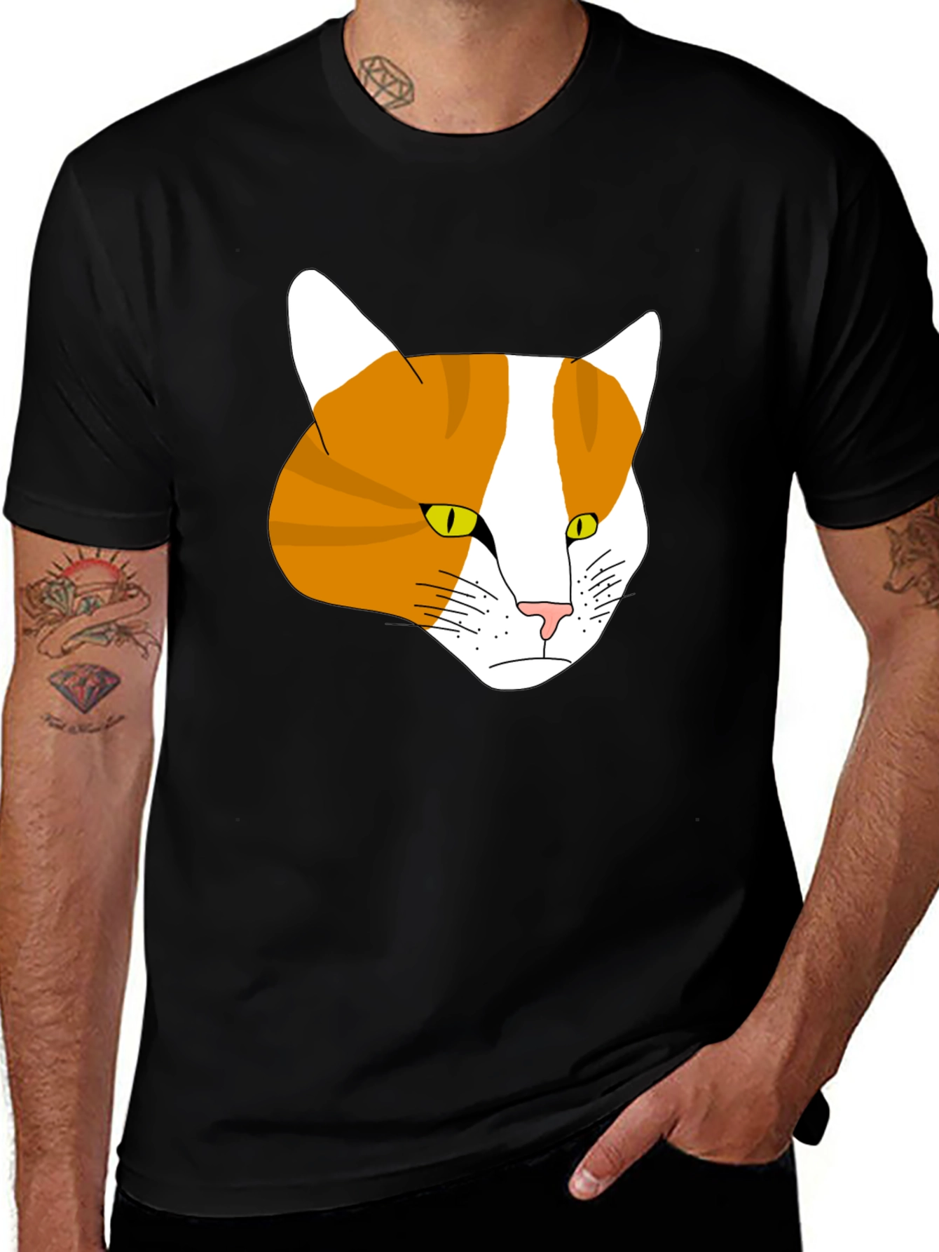 Variant 25 of Cat Face Graphic T-Shirt - Unique Design