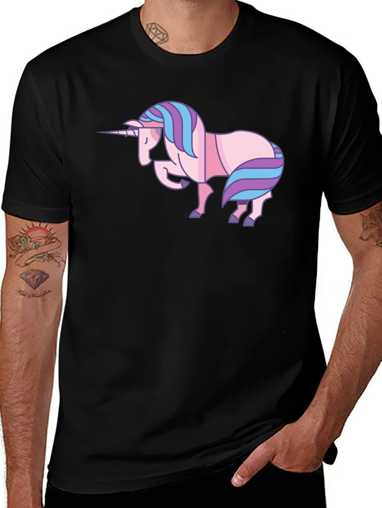 Variant 28 of Unicorn Graphic Black T-Shirt - Stylish Cotton Tee