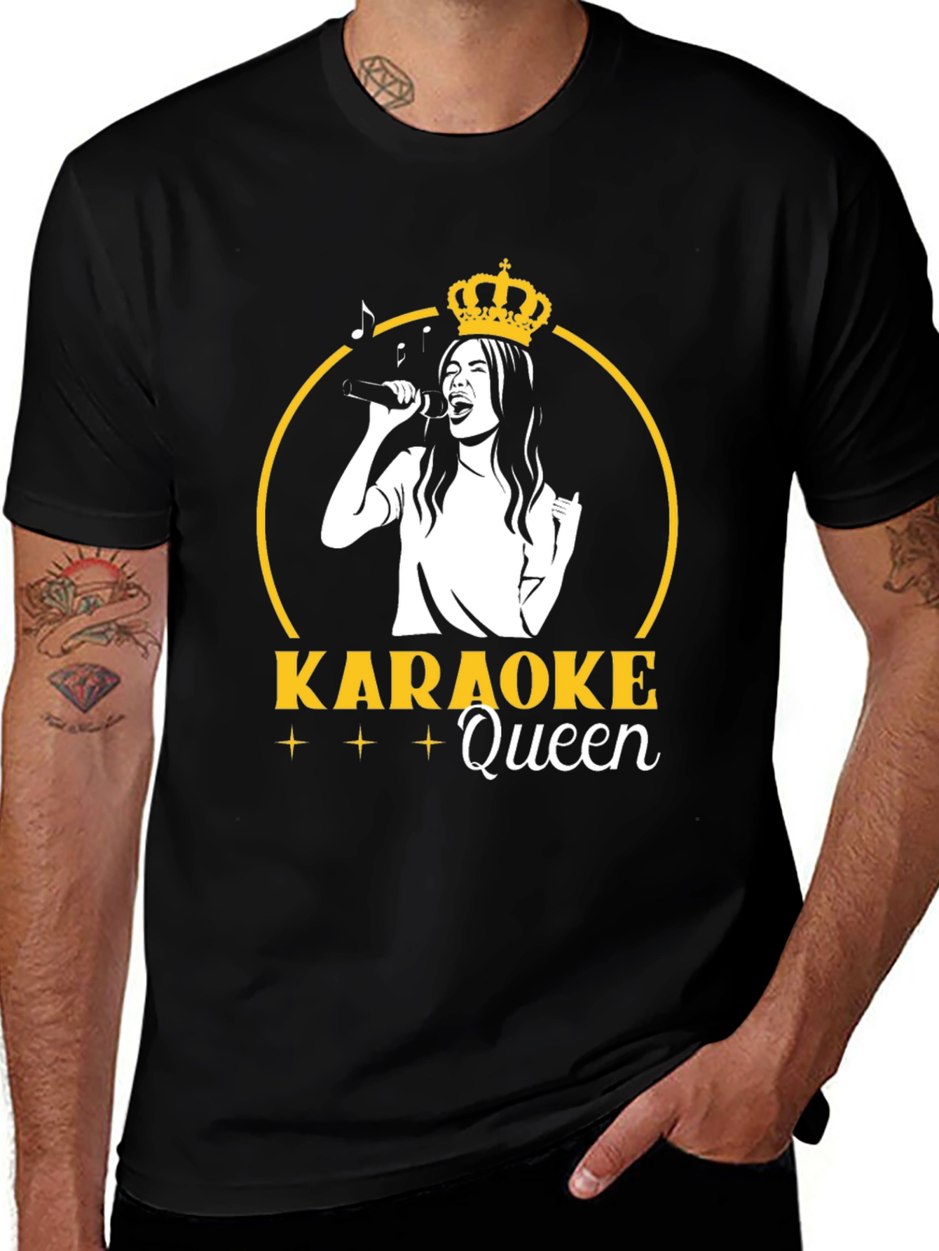 Variant 15 of Karaoke Queen Graphic T-Shirt - Black