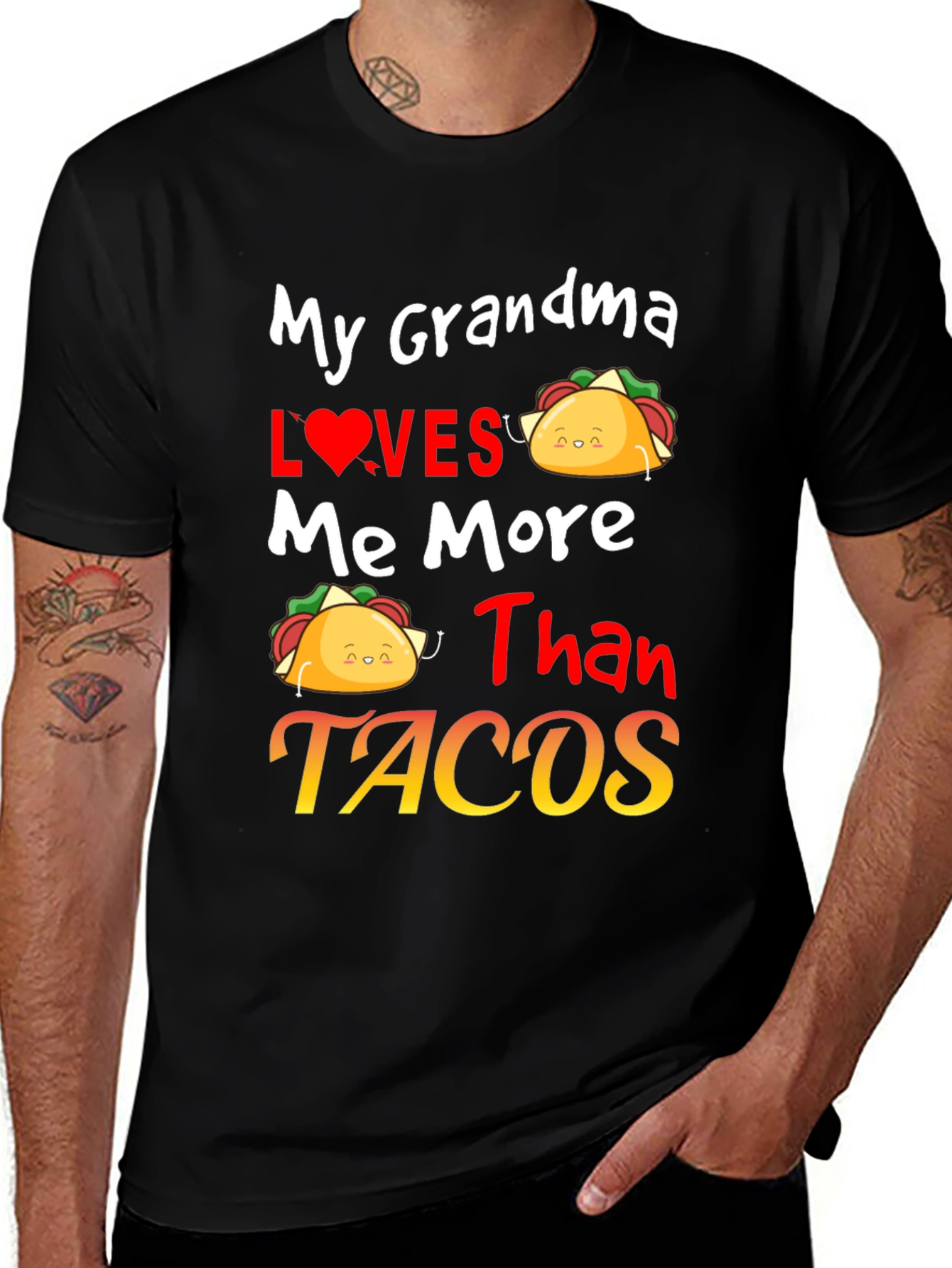 Variant 27 of Grandma Loves Me More Than Tacos Graphic Tee