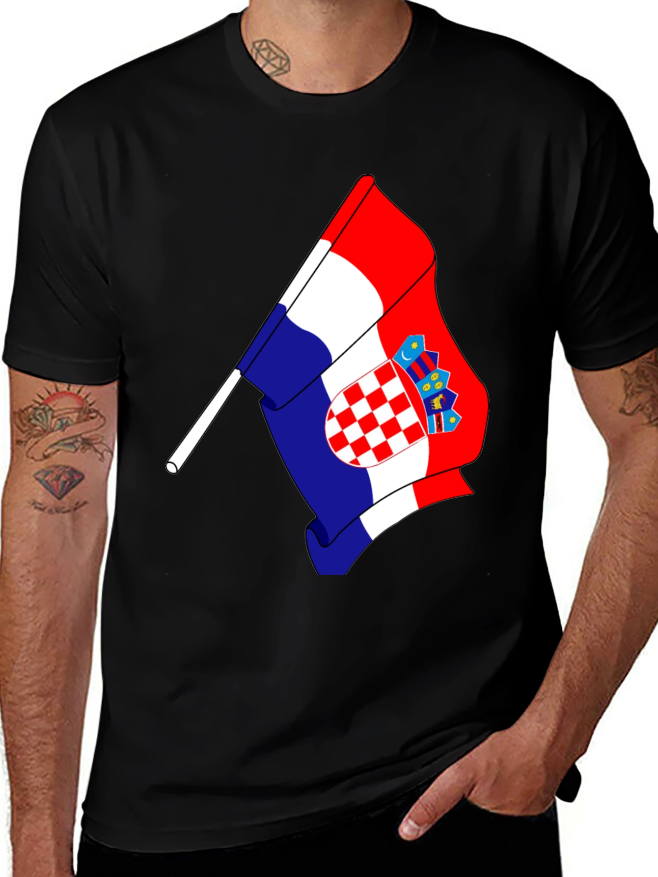 Variant 19 of Croatian Flag T-Shirt