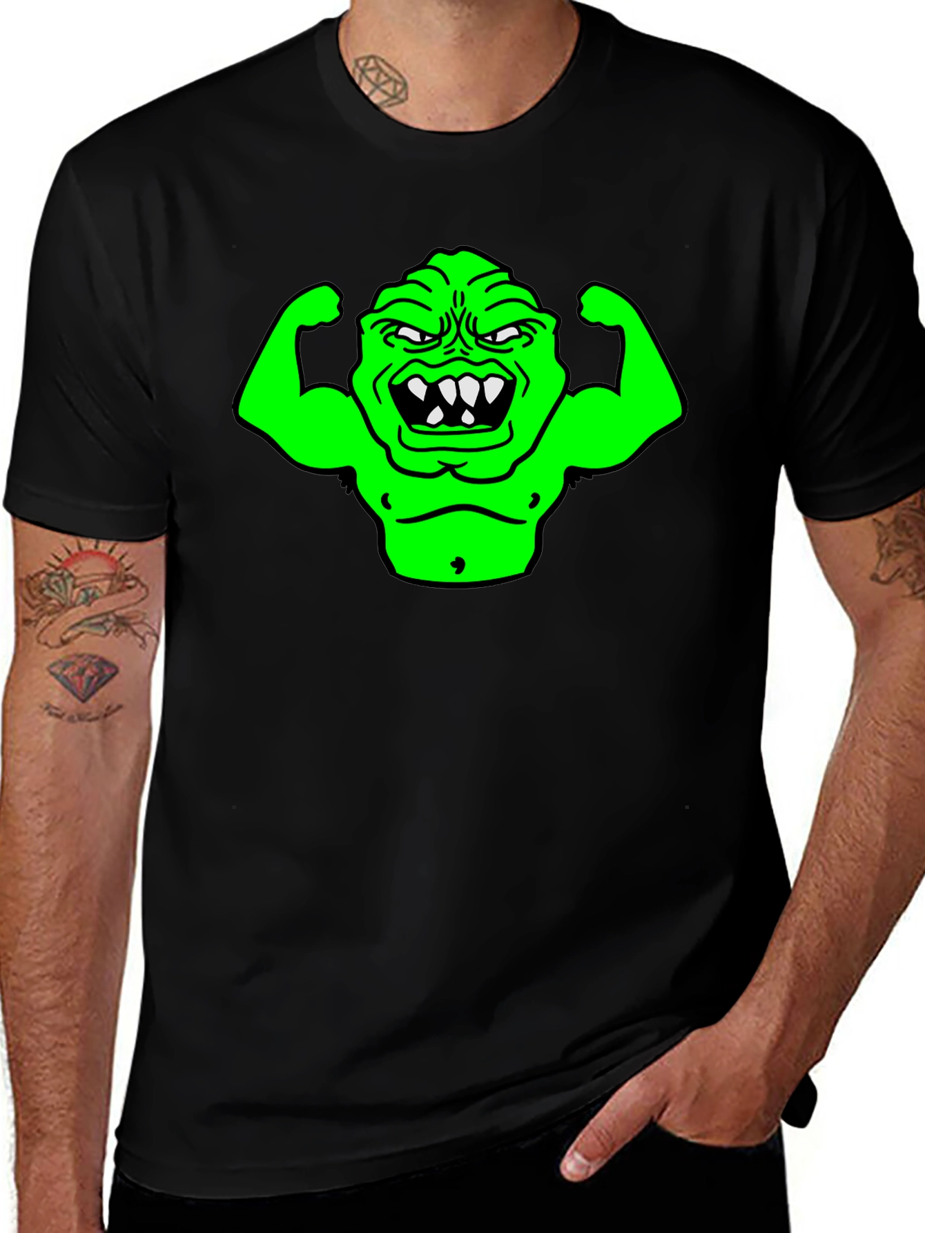 Variant 27 of Green Monster Muscle Shirt - Black