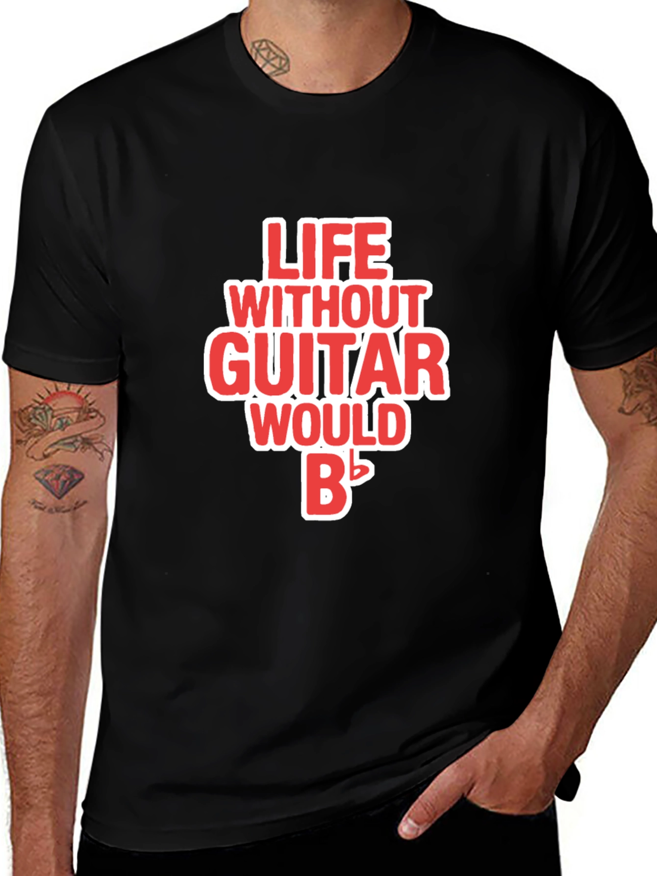 Variant 7 of Life Without Guitar T-Shirt - Musician Tee