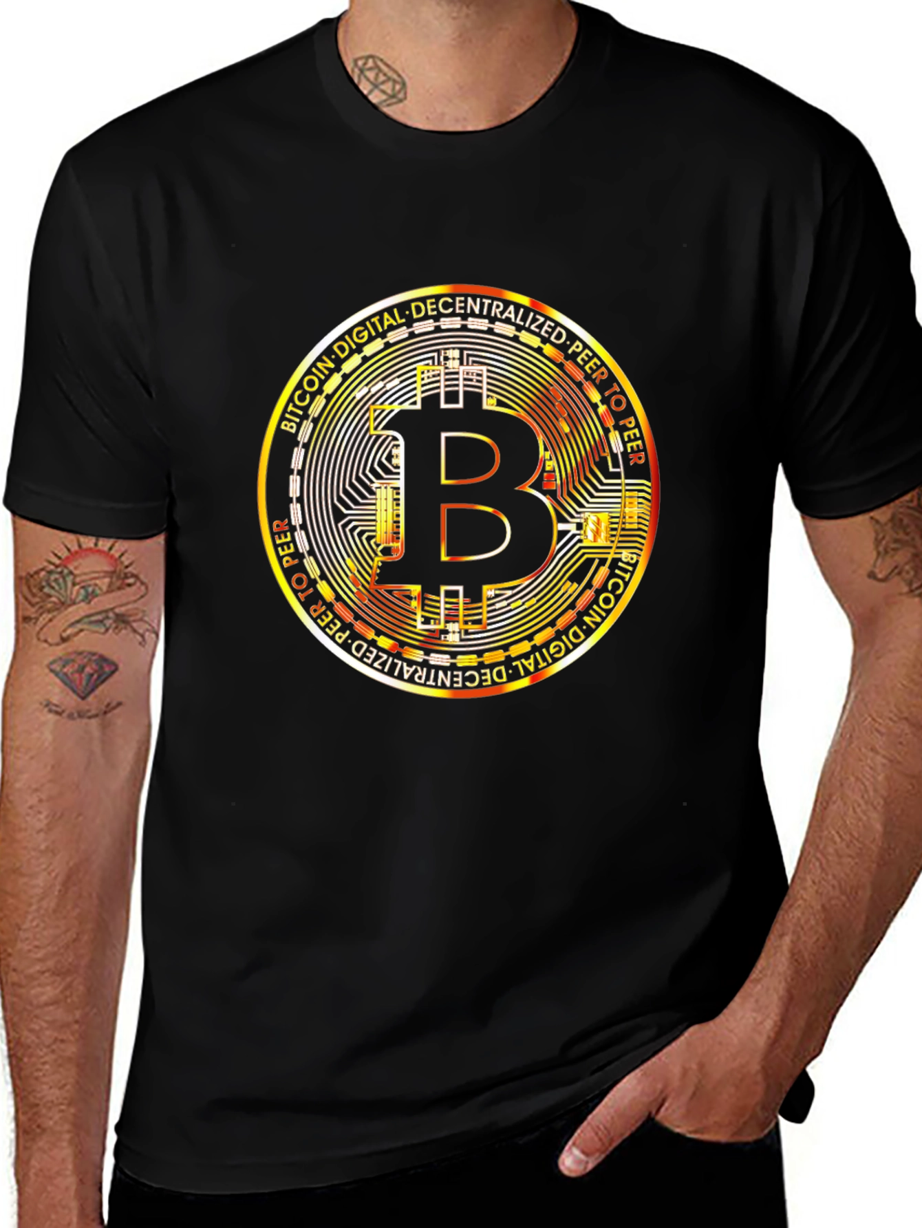 Variant 19 of Bitcoin Cryptocurrency Black T-Shirt