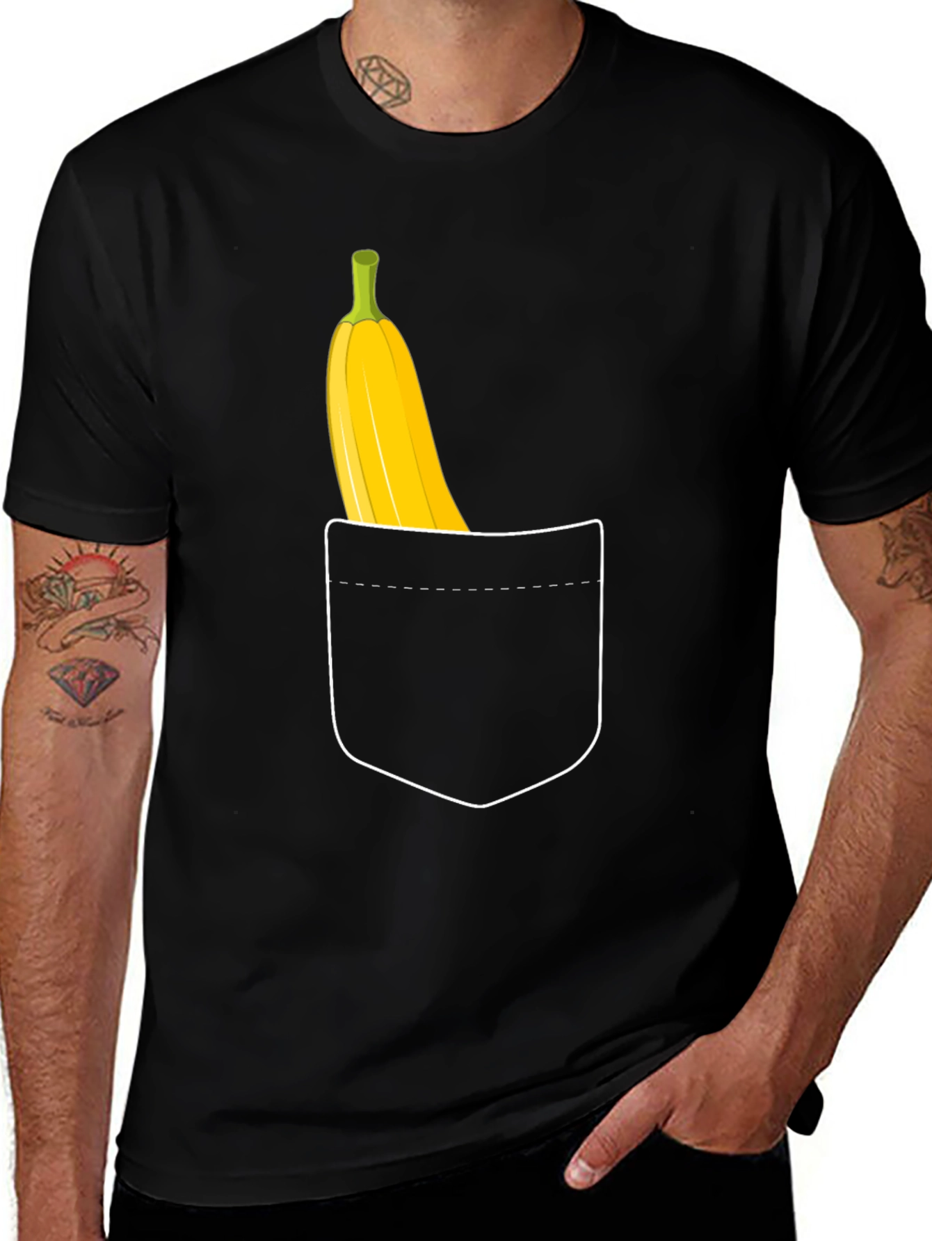 Variant 27 of Banana Pocket Graphic Tee - Quirky Fun
