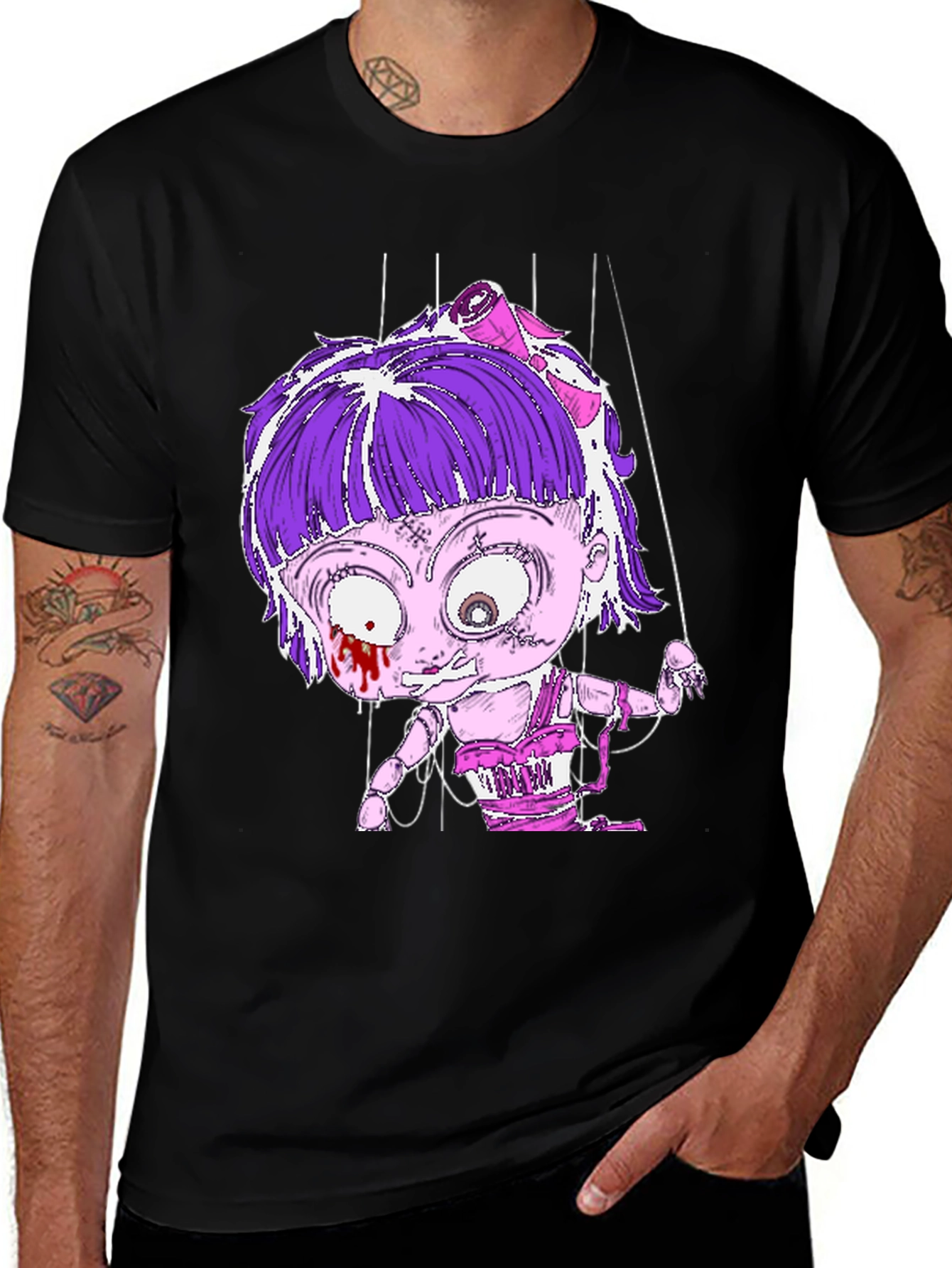 Variant 22 of Creepy Doll Puppet T-Shirt - Unique Graphic Tee