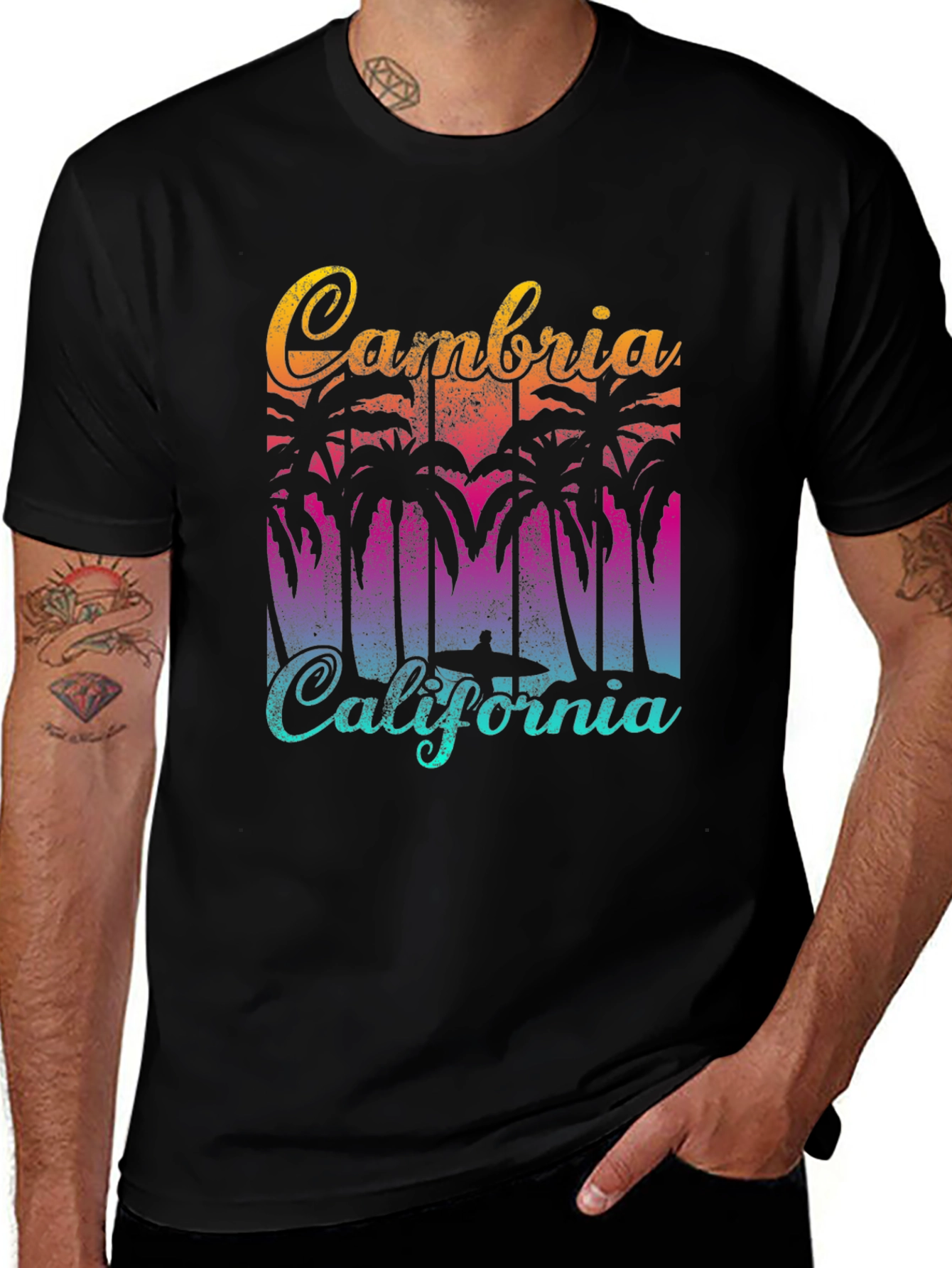Variant 19 of Cambria California T-Shirt Vintage Palm Tree Graphic Tee