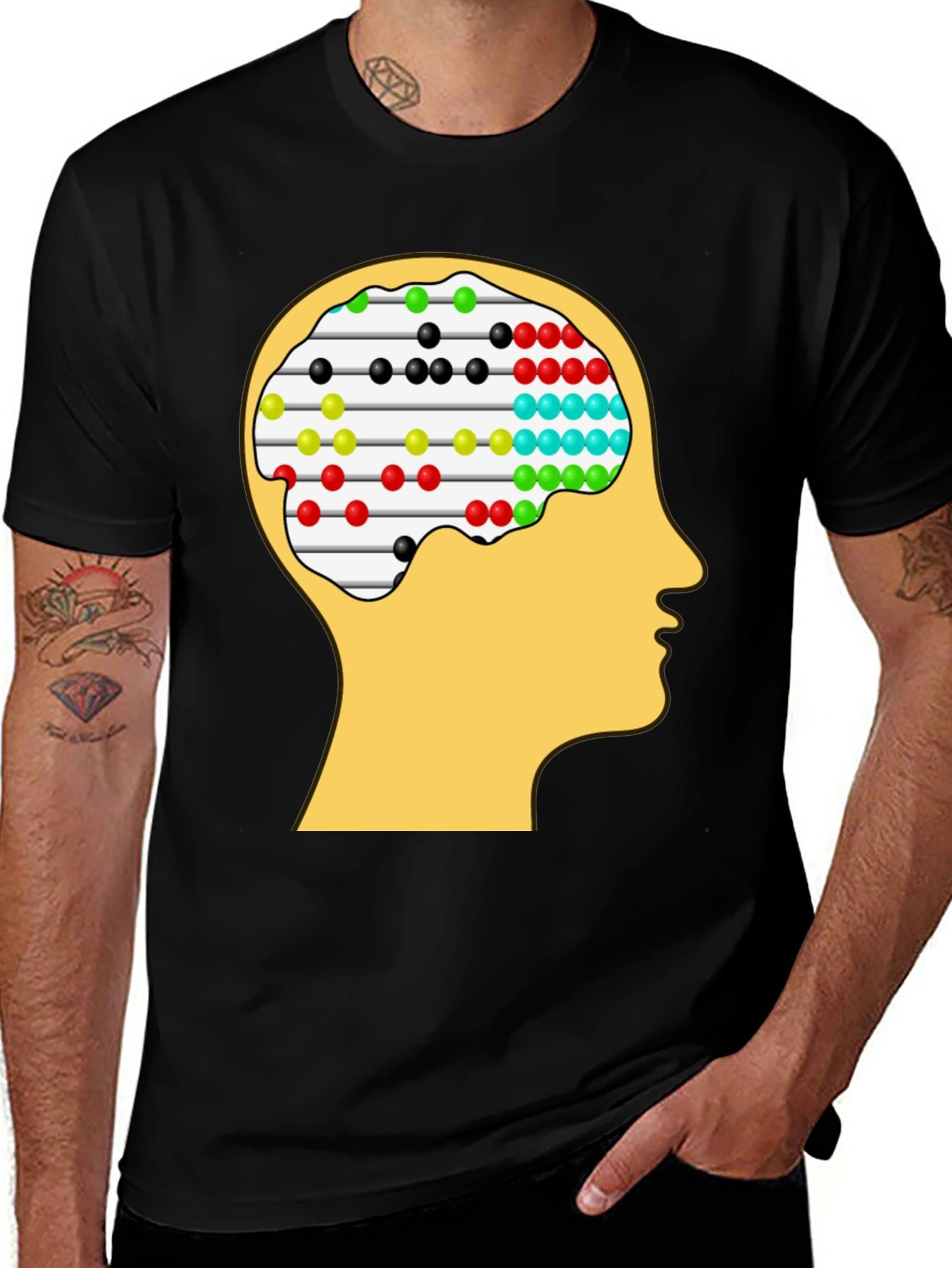 Variant 19 of Abacus Brain Tee - Unique Thinking Design
