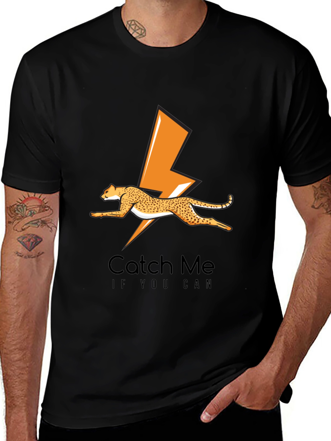 Variant 2 of Cheetah Lightning Bolt Graphic Tee - Catch Me If You Can