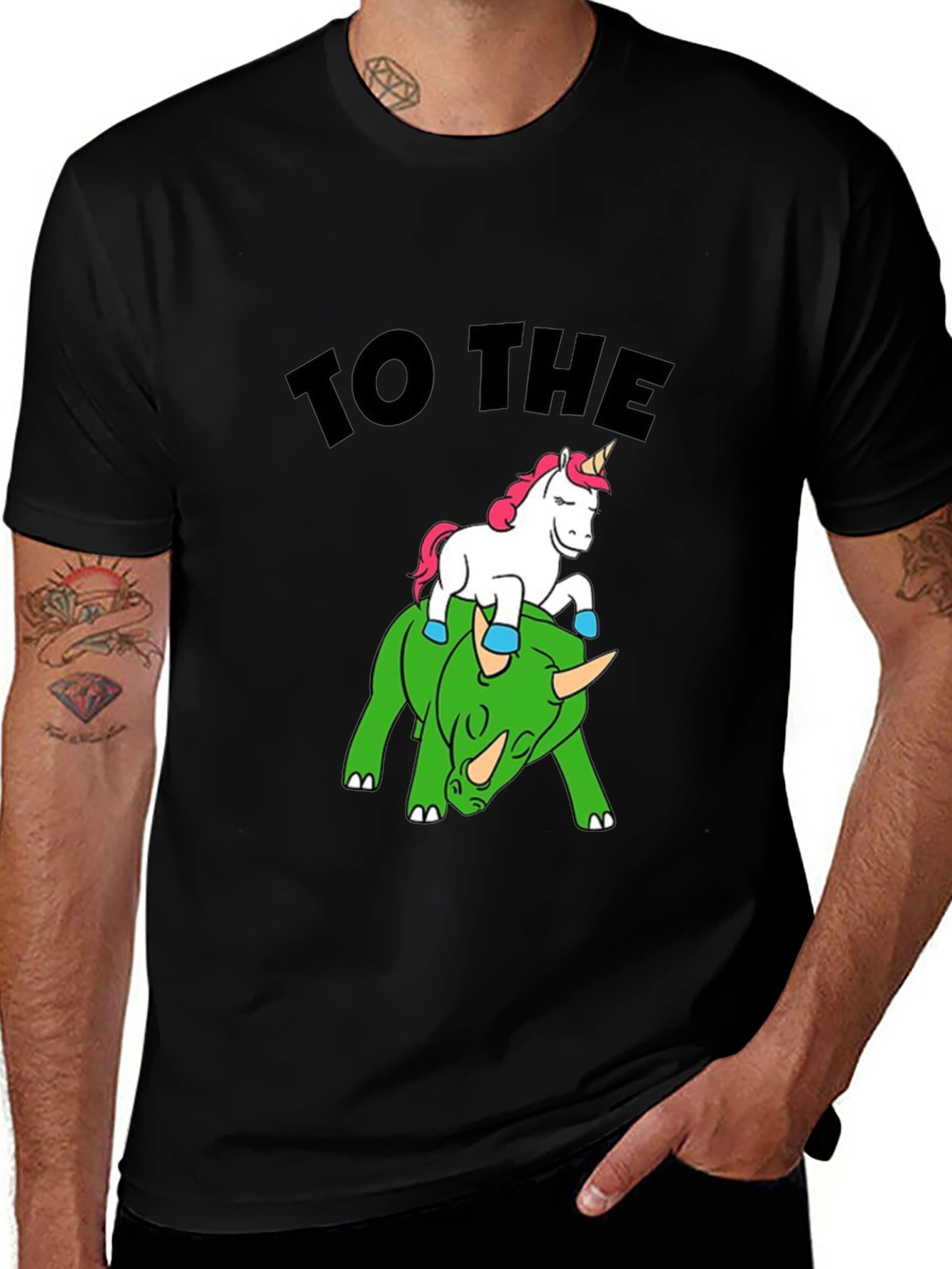 Variant 29 of Unicorn Riding Stegosaurus T-Shirt - Crypto Meme Tee