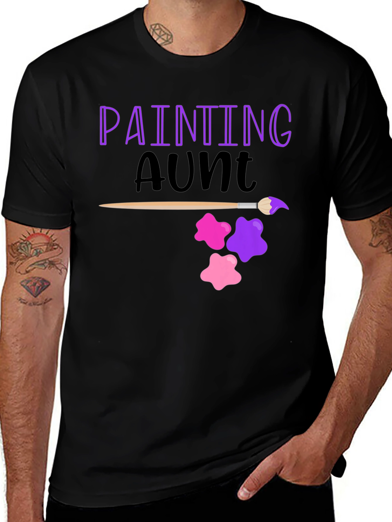 Variant 8 of Painting Aunt T-Shirt: Artistic & Fun
