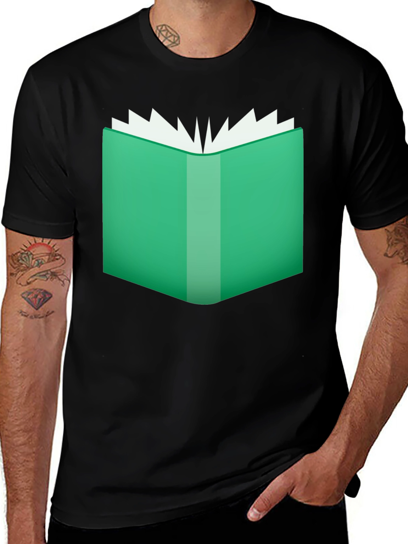 Variant 6 of Book Lover's Tee - Open Book Graphic T-Shirt