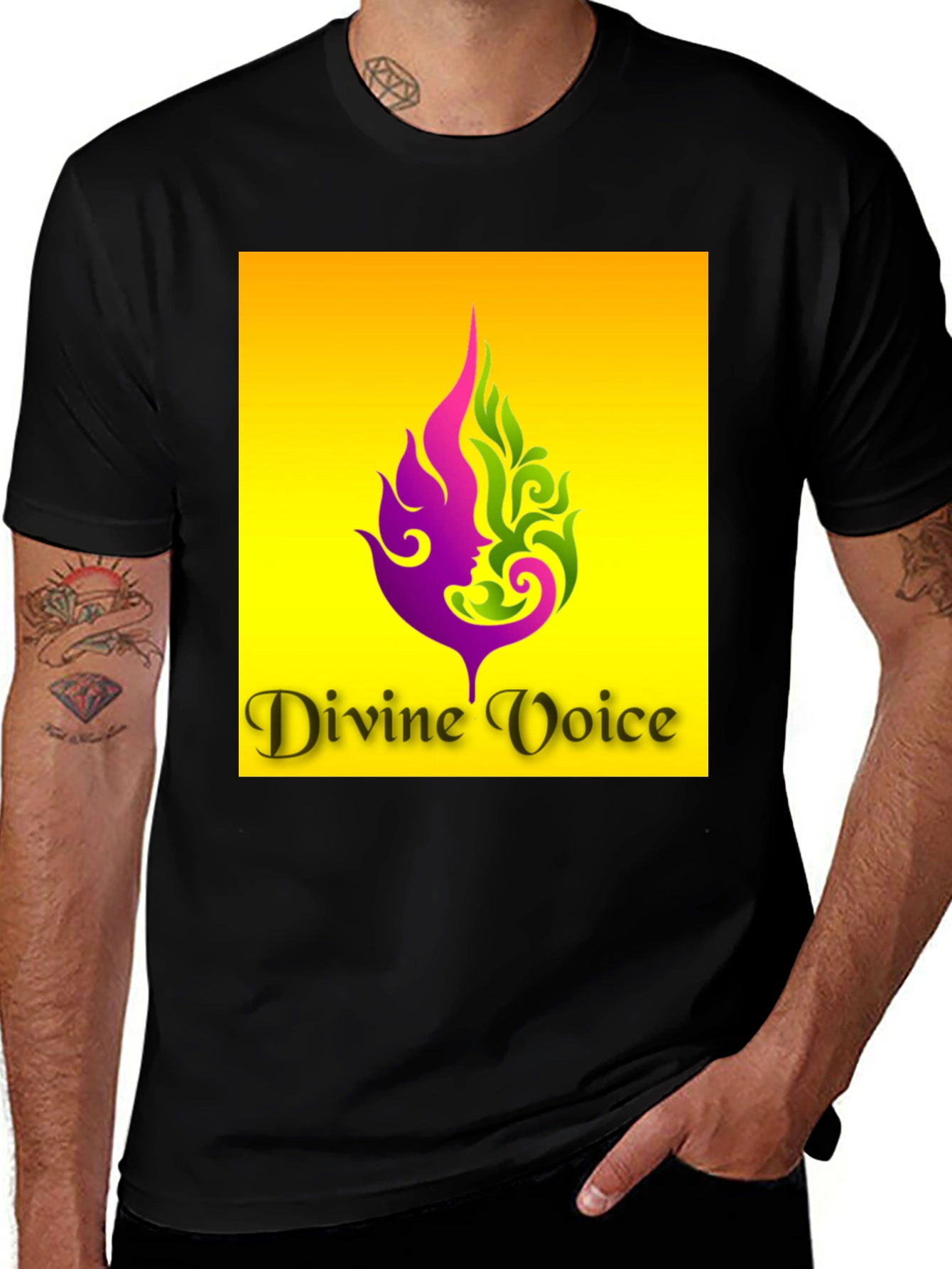 Variant 8 of Divine Voice Graphic T-Shirt - Black