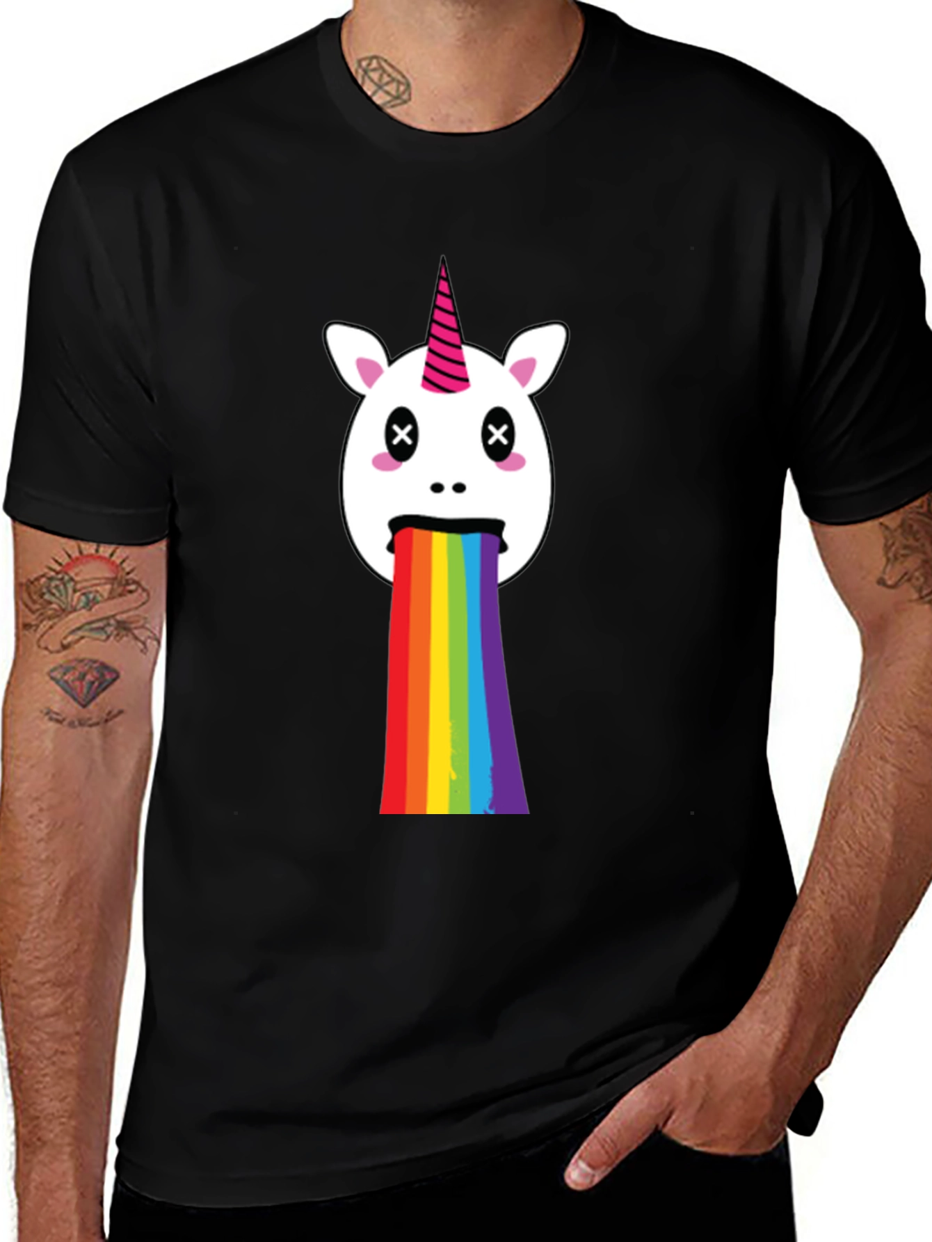 Variant 20 of Unicorn Rainbow Puke Graphic Tee