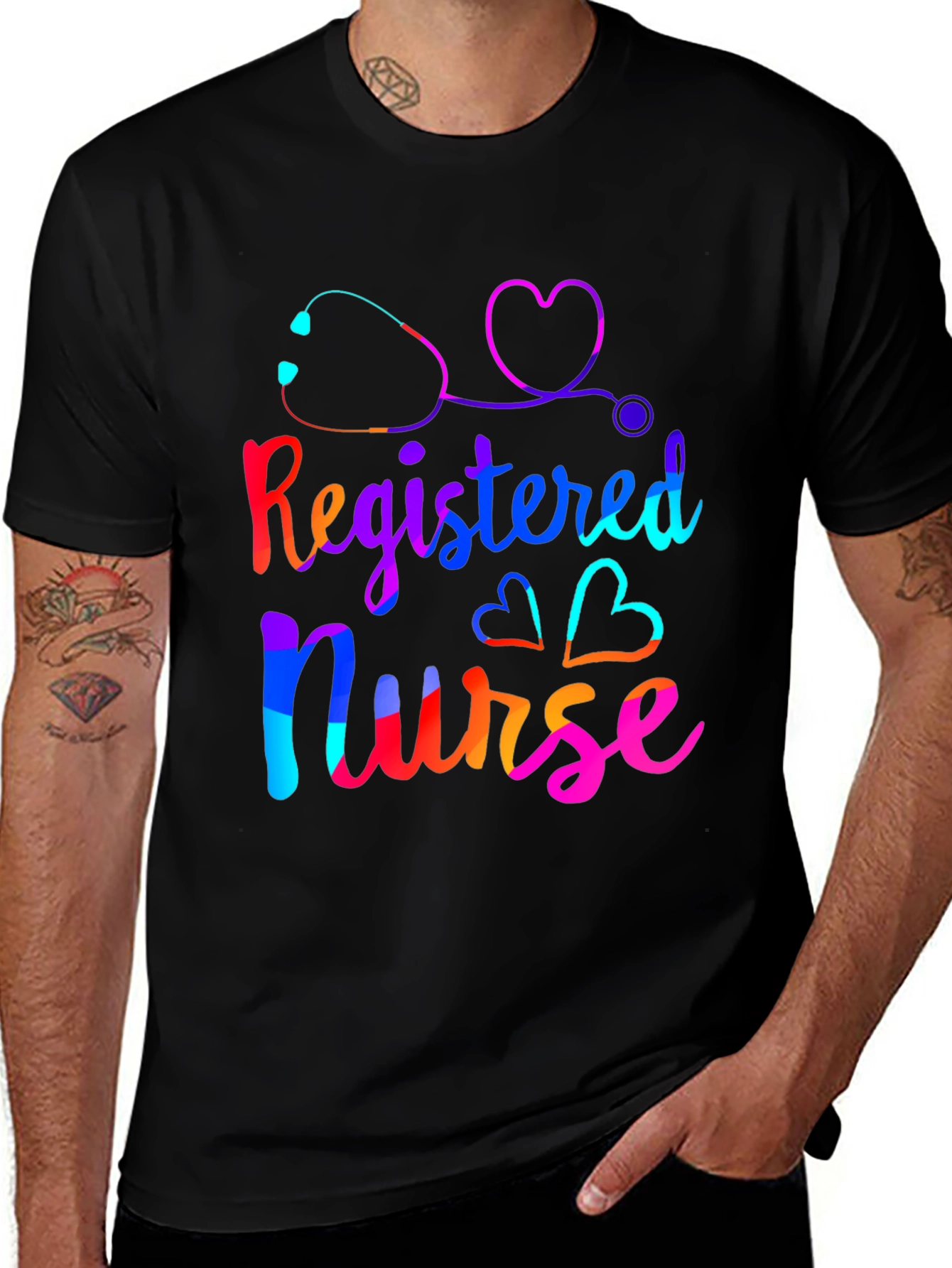 Variant 8 of Registered Nurse Colorful Graphic Tee