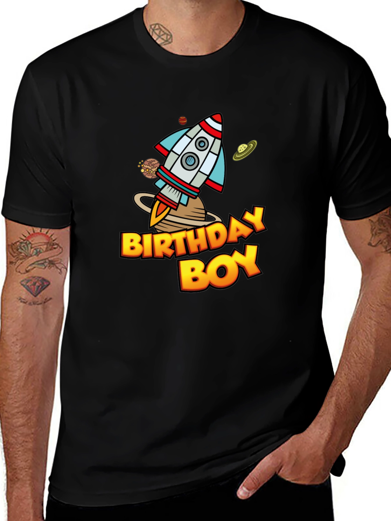 Variant 20 of Birthday Boy Space Rocket T-Shirt
