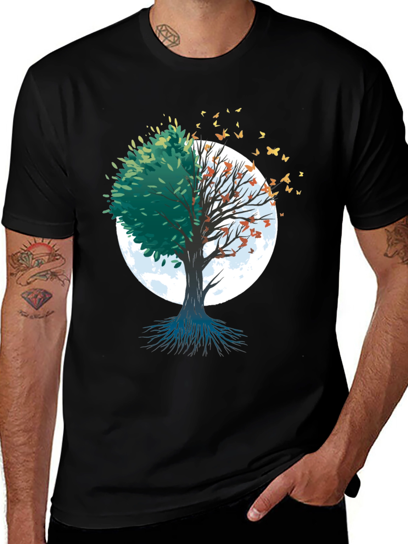 Variant 3 of Nature Tree Graphic Tee - Seasons Change Shirt