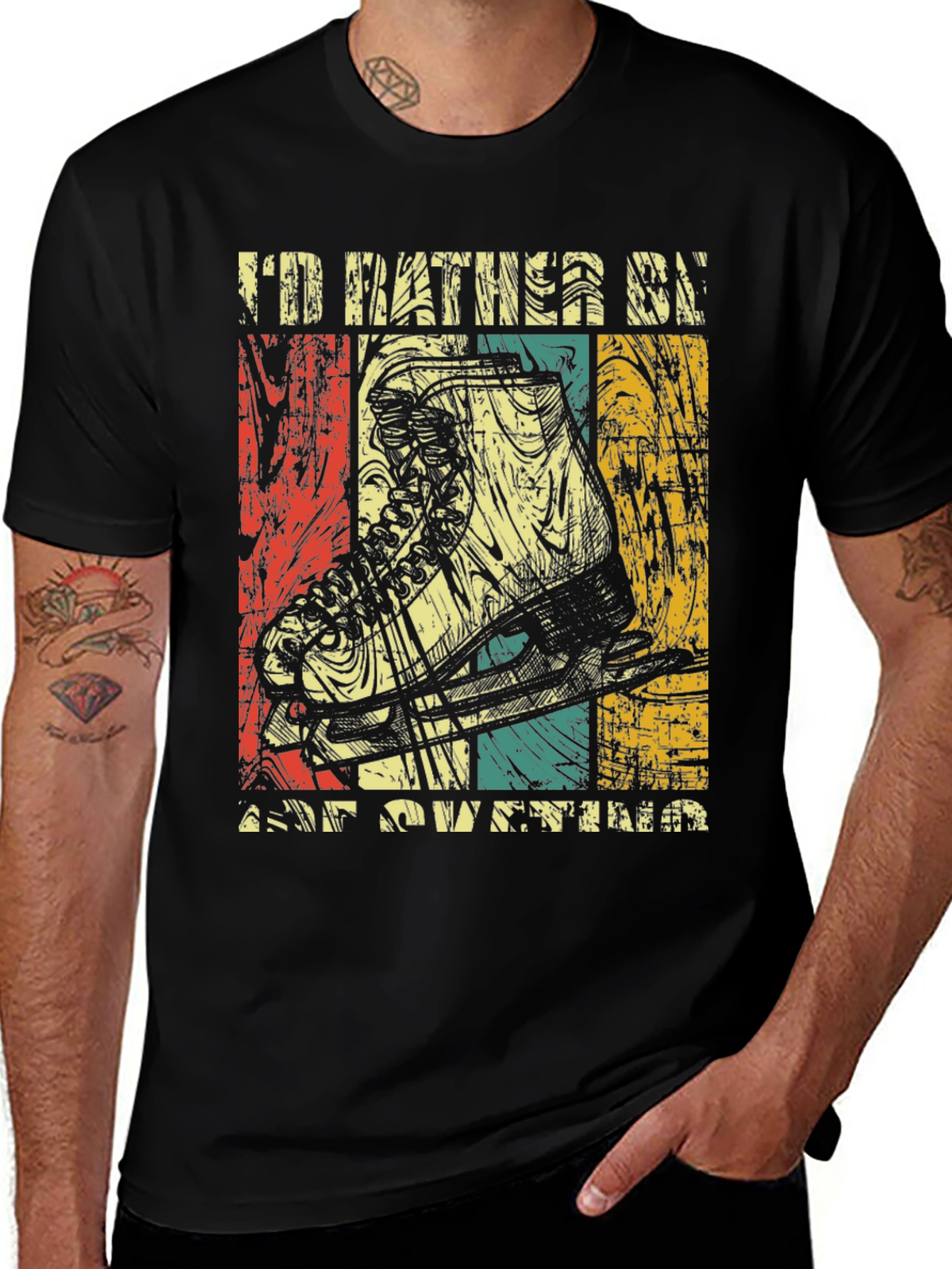 Variant 9 of I'd Rather Be Ice Skating T-Shirt